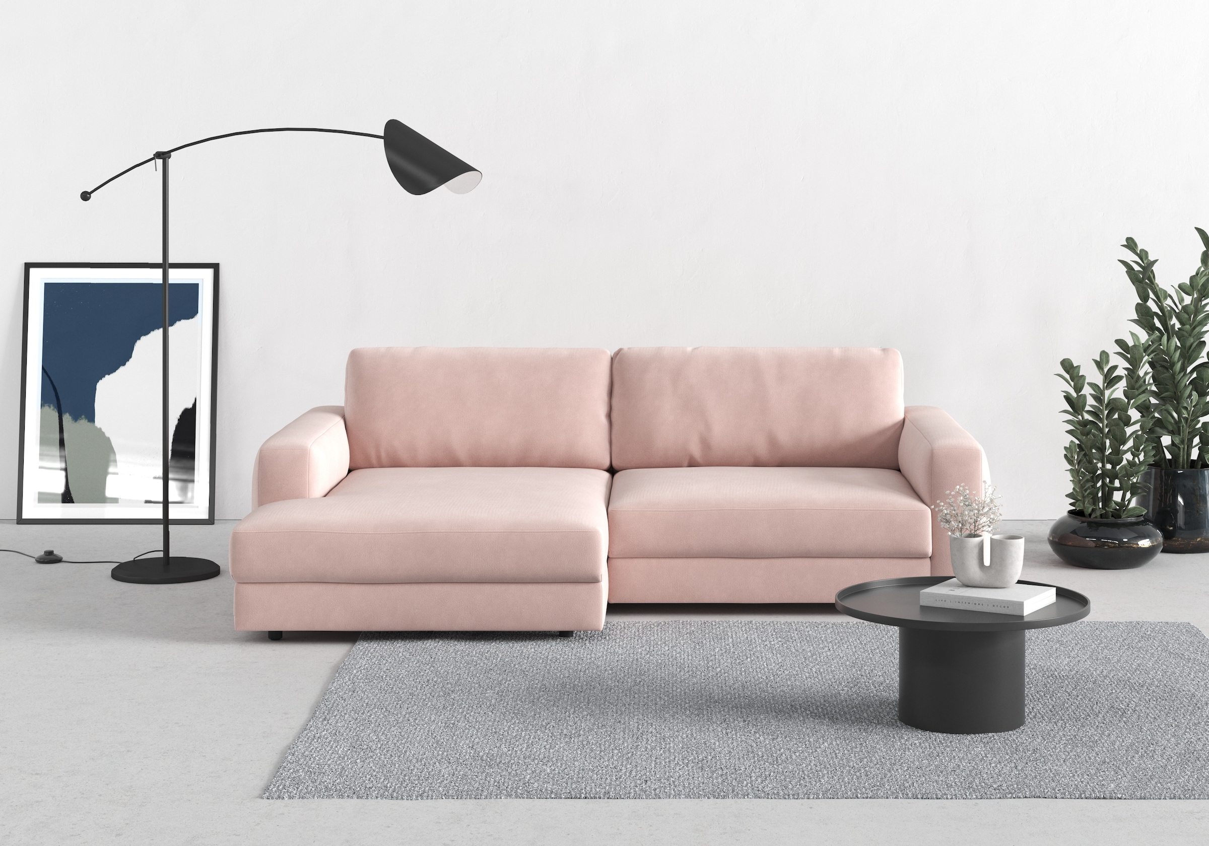 TRENDMANUFAKTUR Ecksofa »Bourbon Mega_Ecke mit tollem Sitzkomfort, Breite 250cm, L-Form« mit extra hohem Sitzkomfort, auch in Cord erhältlich