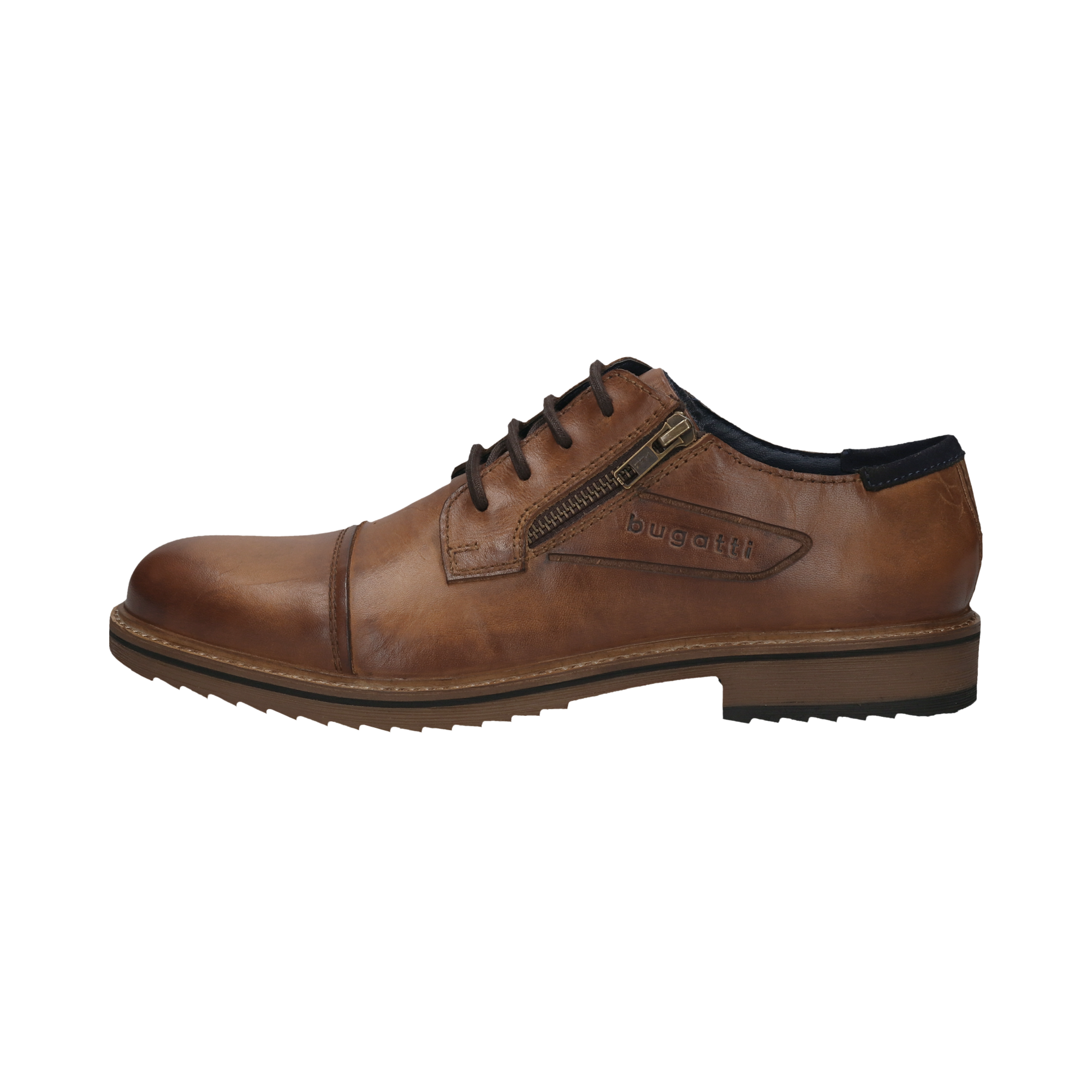 bugatti Schnürschuh  Halbschuh, Business Schuh mit seitlichem Reißverschluss