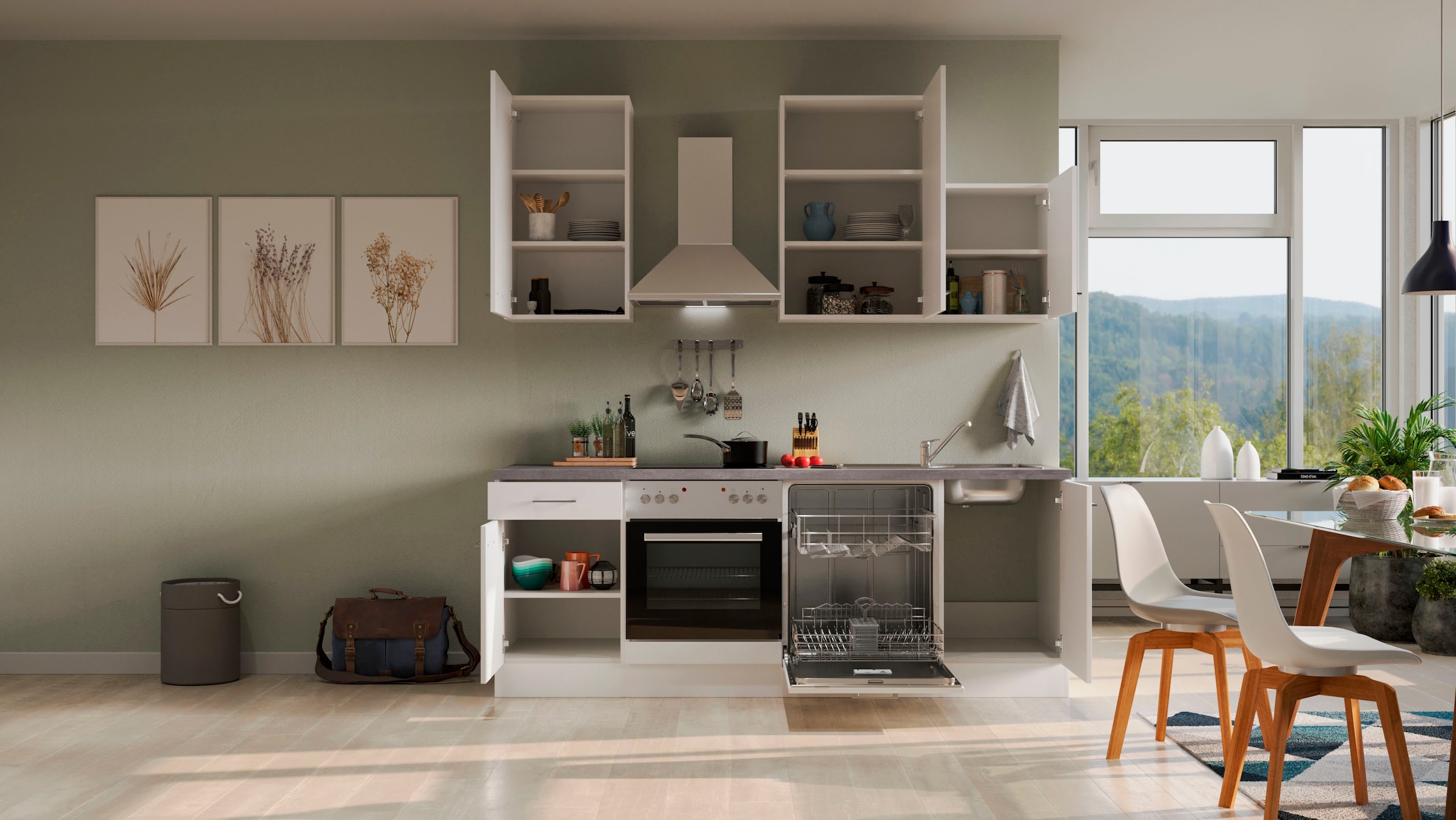 Flex-Well Küchenzeile »Neo« wahlweise mit E-Geräten, Gesamtbreite 220 cm