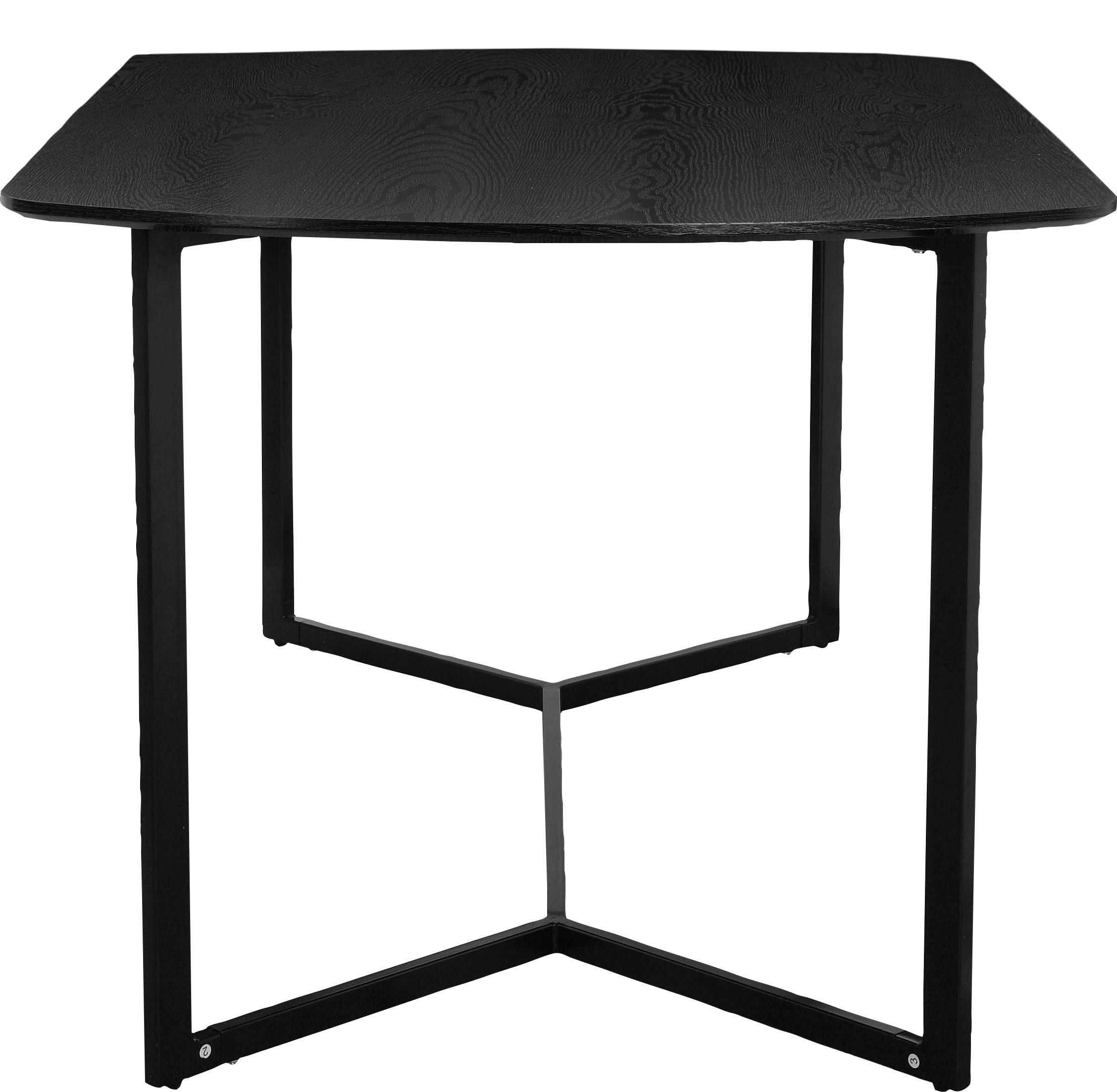 Places of Style Esstisch »Gallina«, (1 St.), mit Gestell aus Metall schwarz, Tischplatte in Holzoptik, Höhe 76 cm