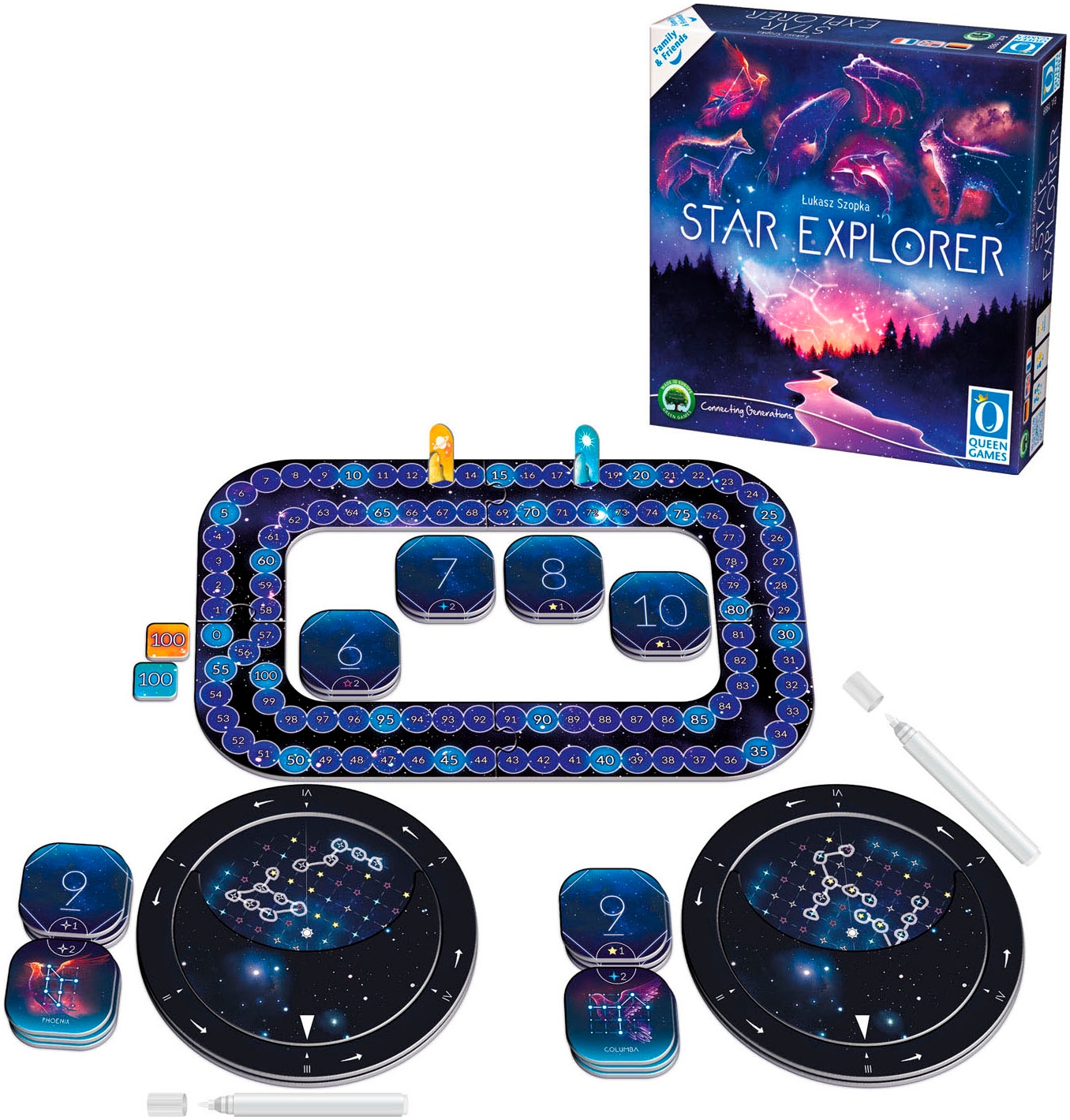 Queen Games Spiel »Star Explorer - Family & Friends« Made in Europe