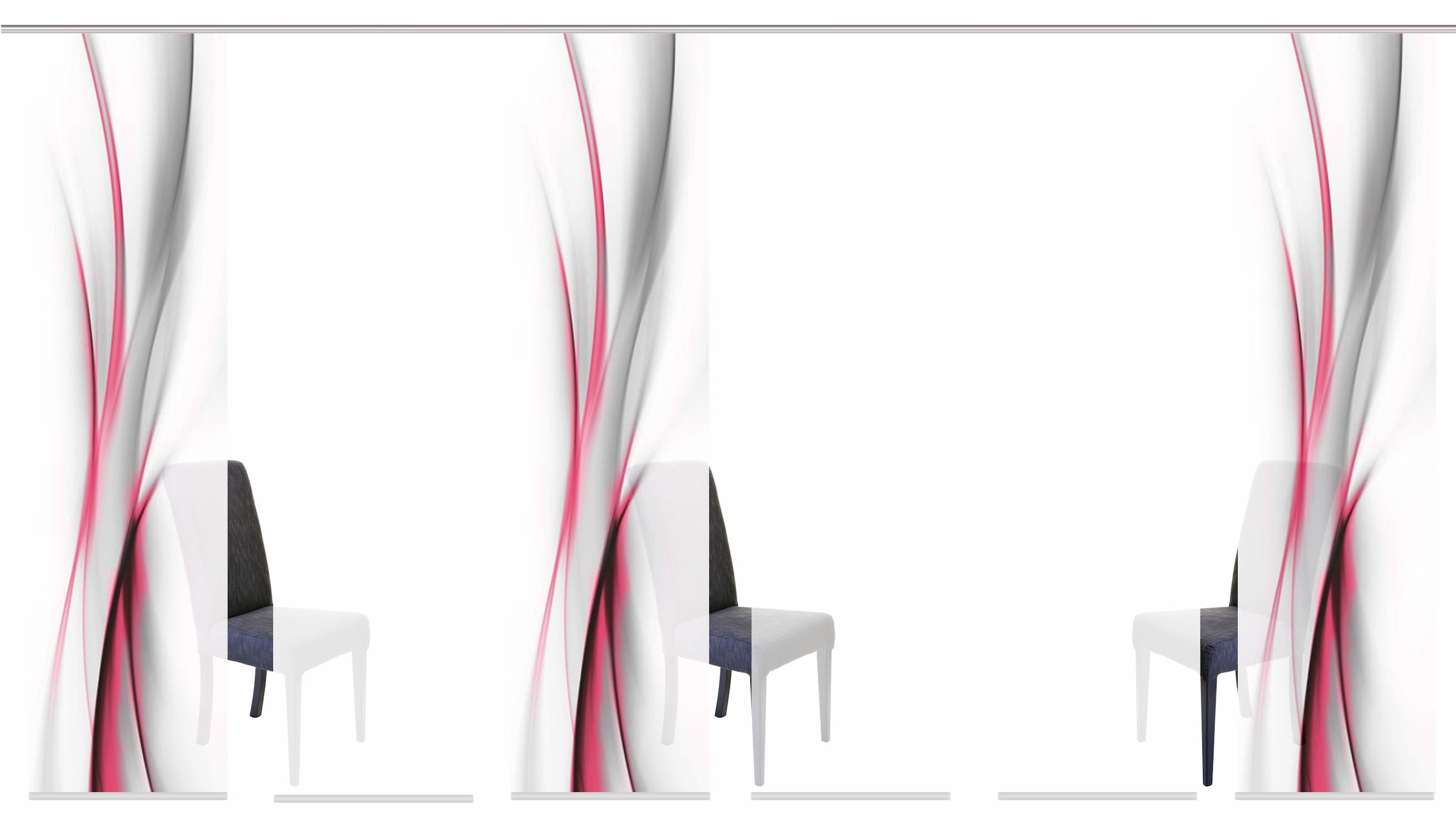 HOME WOHNIDEEN Schiebegardine »UFA« Klettband 6 Stk. tlg. HxB: 245x60, inkl. Befestigungszubehör