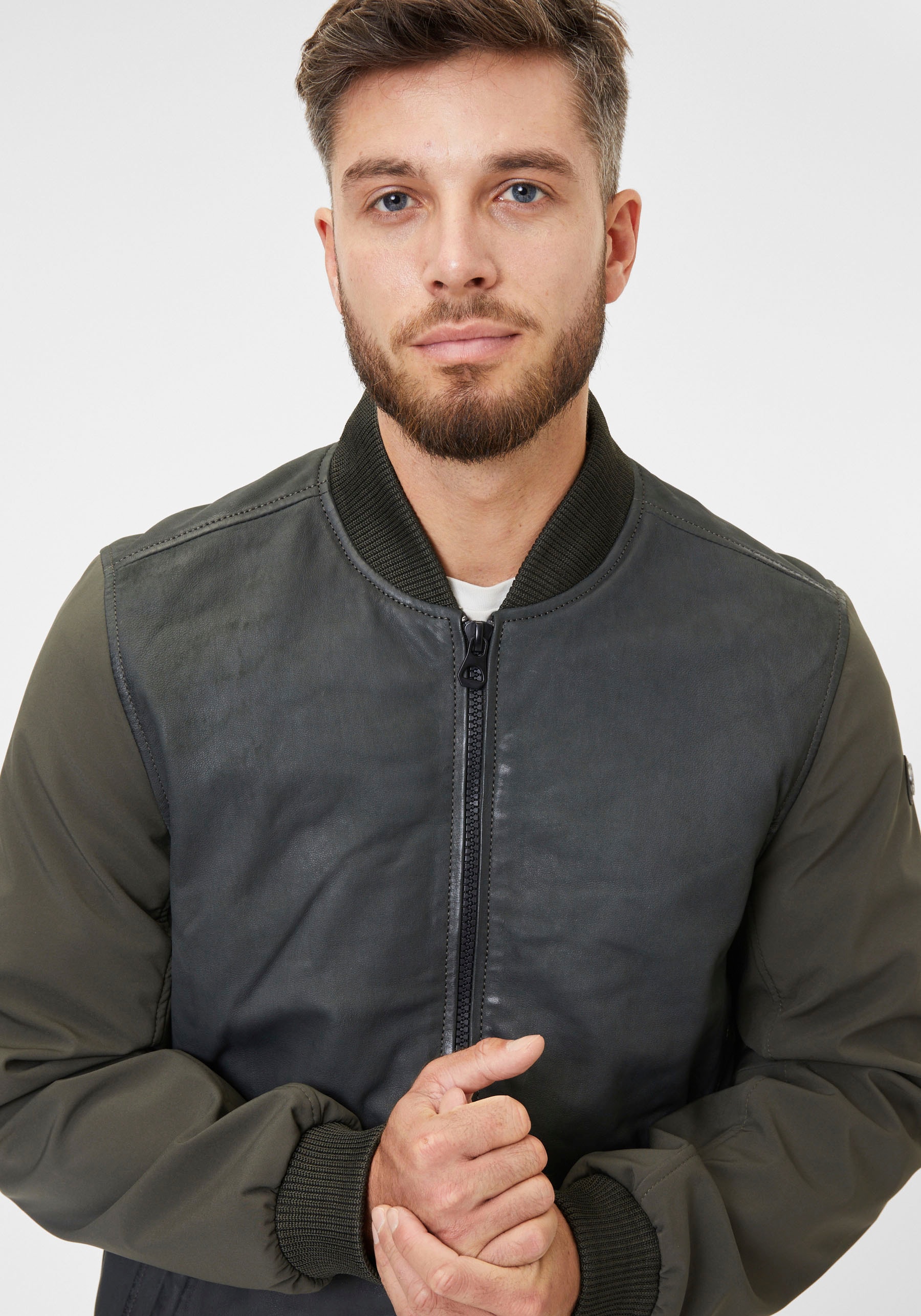 Mauritius Lederjacke »GMHorizan«, mit Ärmel im Hybrid-Style