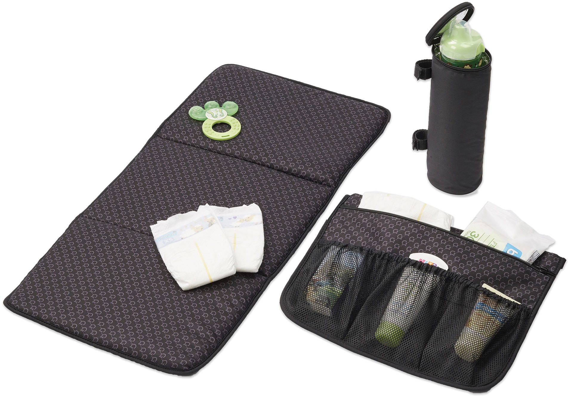 Gesslein Wickeltasche »N°4 tabak, mintgrün meliert«, mit Wickelauflage und Flaschenhalter, Made in Germany