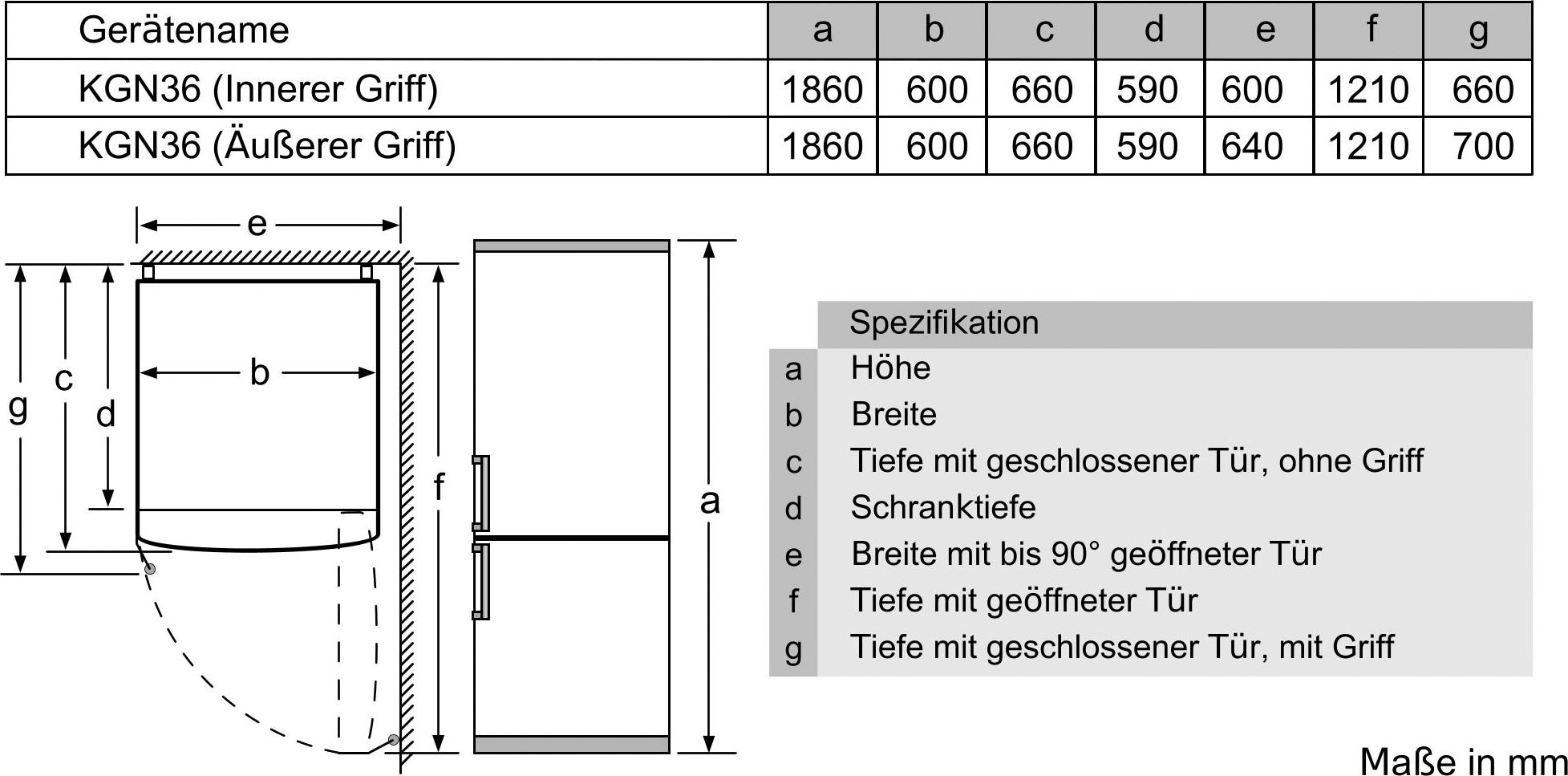 BOSCH Kühl-/Gefrierkombination »KGN36NLEA«, KGN36NWEA, 186 cm hoch, 60 cm  breit mit 3 Jahren XXL Garantie