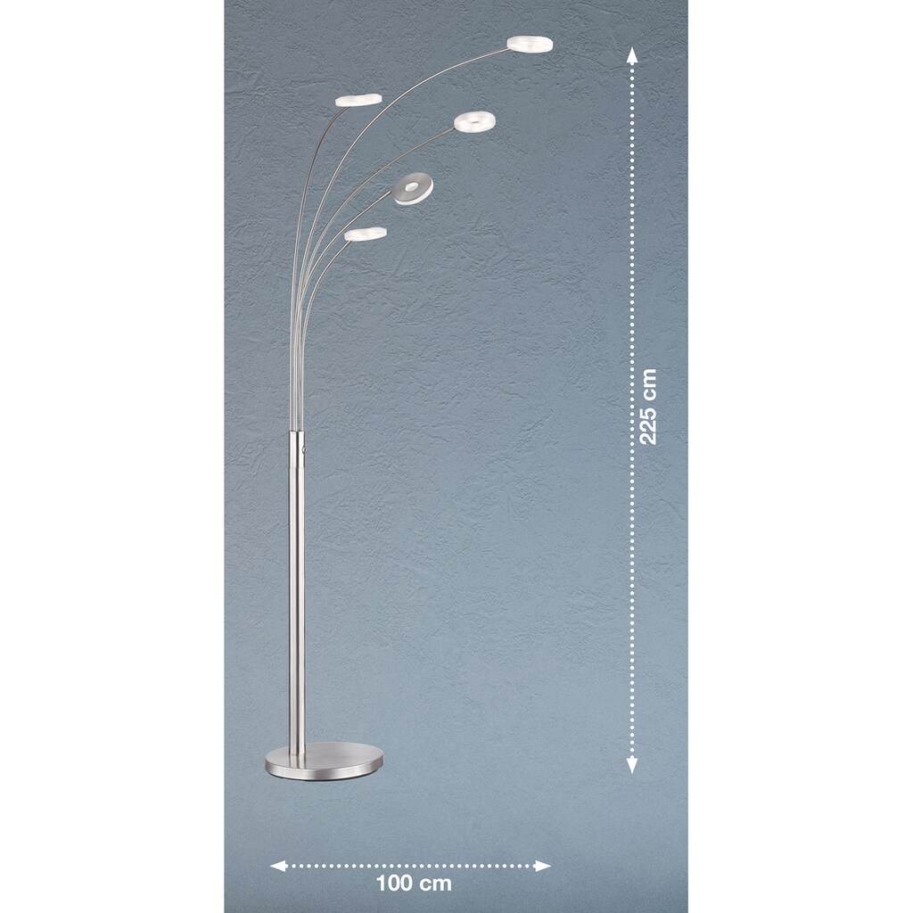 FISCHER & HONSEL LED Bogenlampe »Dent«, 5 flammig-flammig