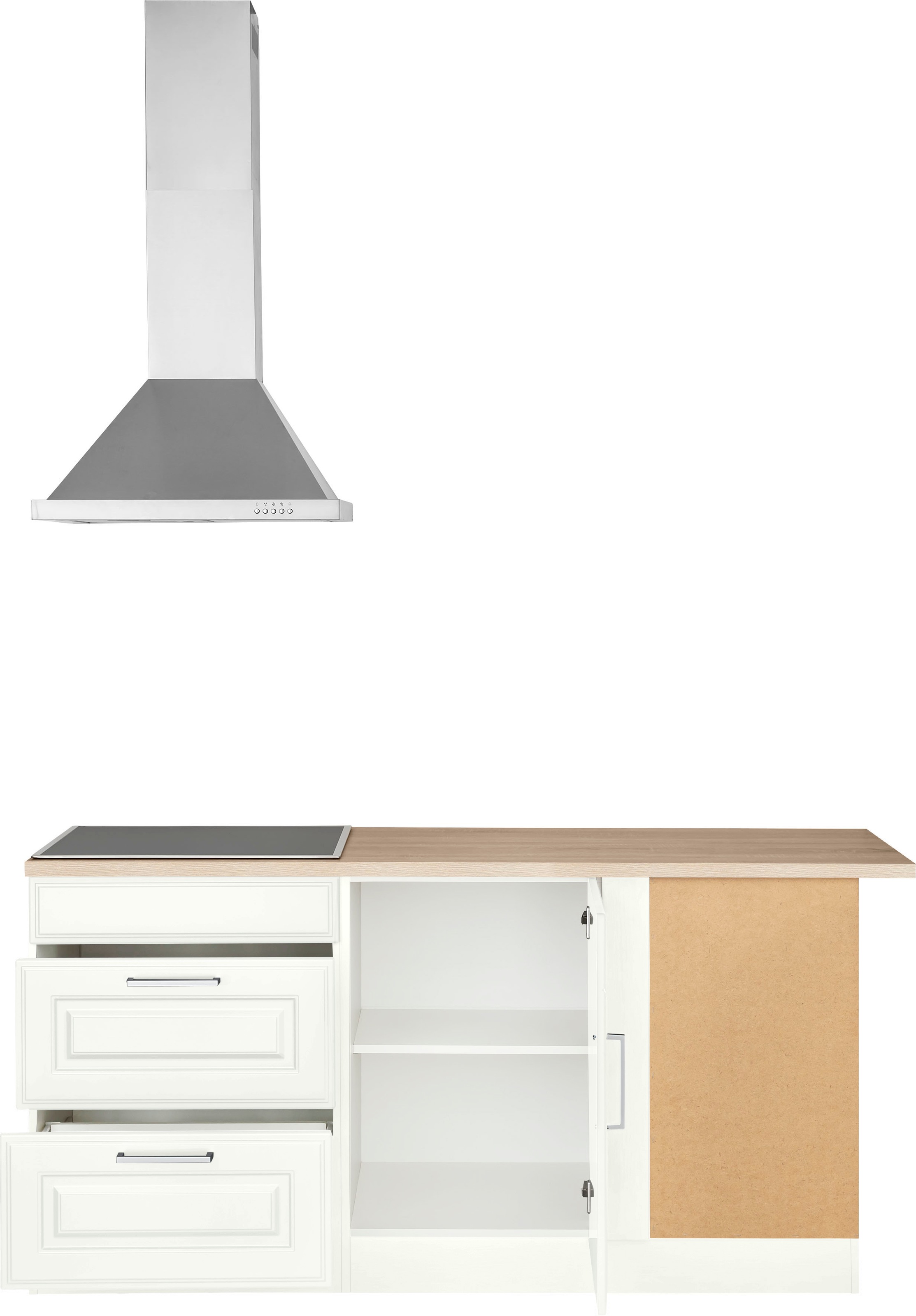 KOCHSTATION Winkelküche »KS-Stockholm« Stellbreite 320/170 cm, mit hochwertigen MDF Fronten im Landhaus-Stil