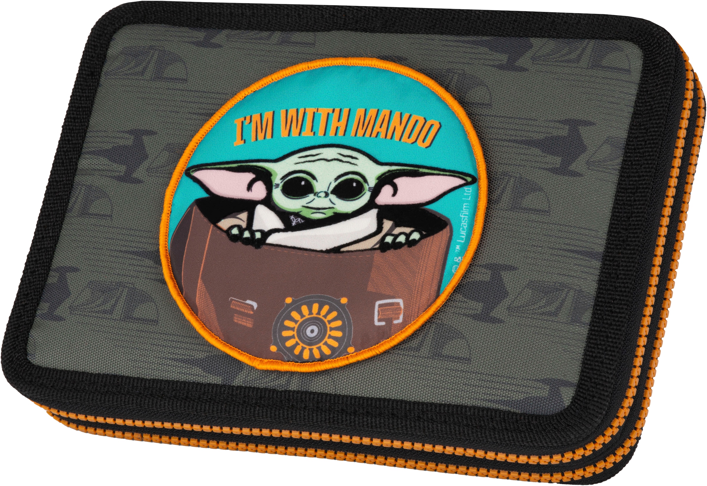 Federmäppchen »Etui XL, Star Wars, Mandalorian, mit 2 Reißverschlüssen«, befüllt