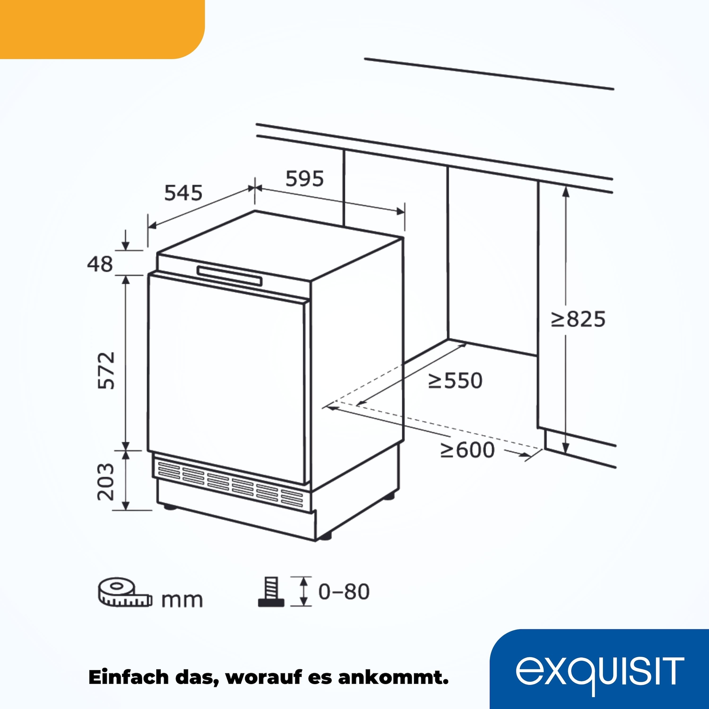 exquisit Einbaukühlschrank »UKS130-4-FE-010E«