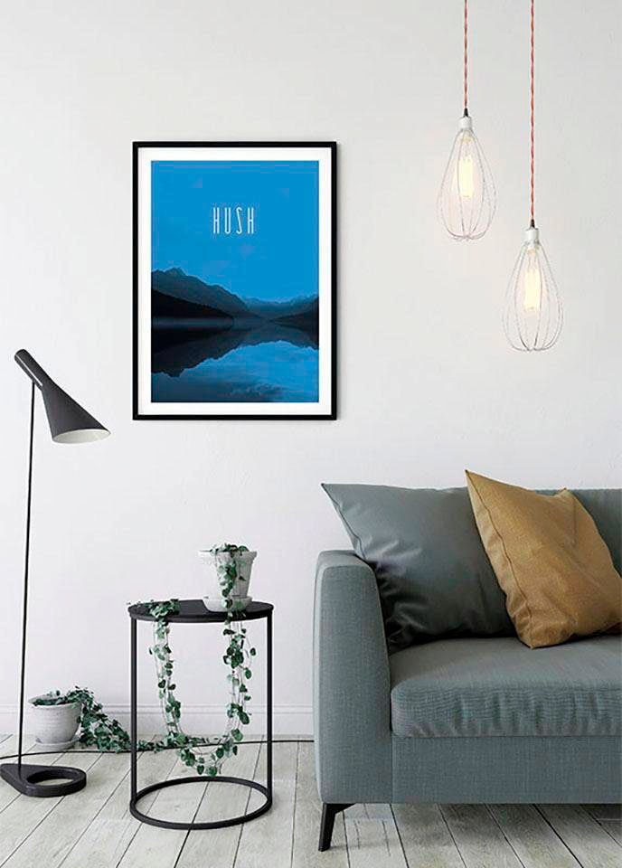 Komar Bild »Word Lake Hush Blue«, Natur, (1 St.), Wandbild zur Dekoration - ohne Rahmen