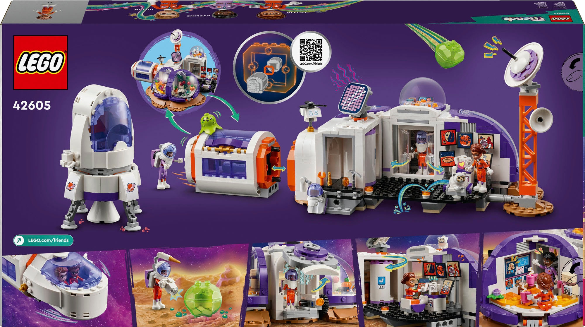 LEGO® Konstruktionsspielsteine »Mars-Raumbasis mit Rakete (42605), LEGO Friends«, (981 St.), Made in Europe