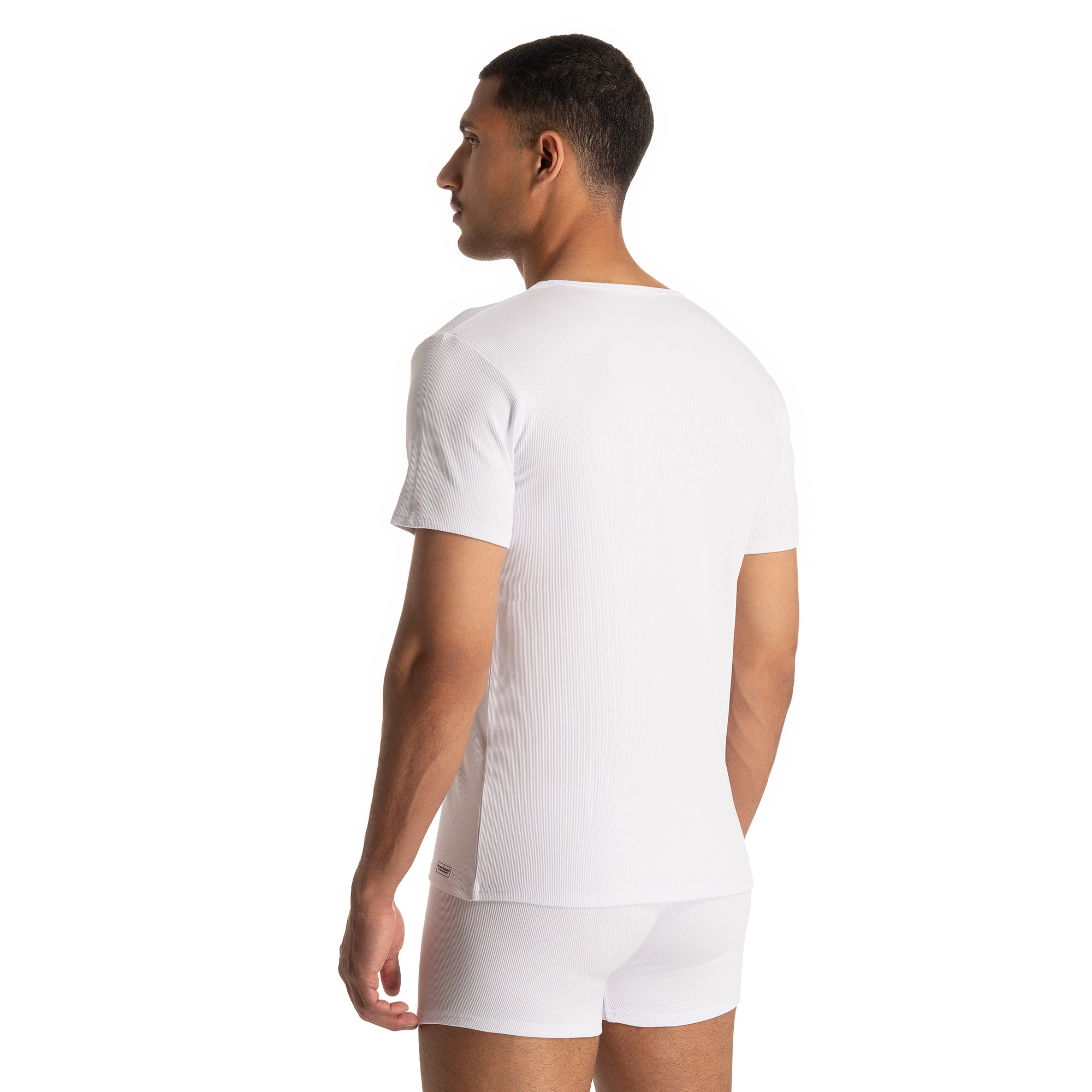 Bruno Banani V-Shirt »FINE RIB« Feinripp, Kurzarm, V-Neck, Cotton-Mix