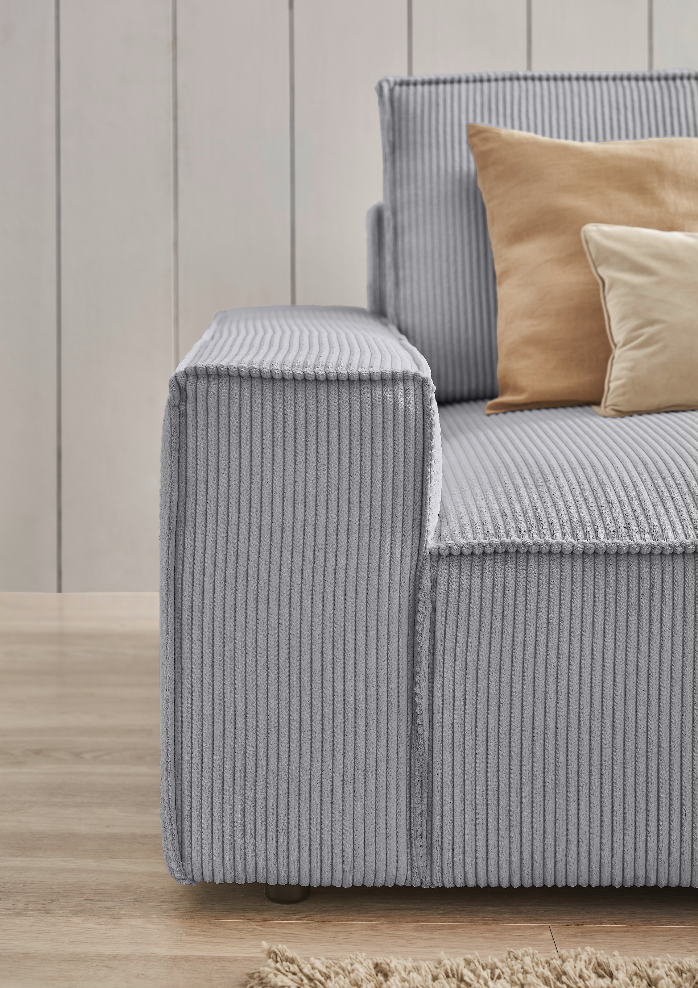Home affaire Big-Sofa »NEU: SHERWOOD XXL, Big-Sofa (316cm), extra tiefe Sitzfläche 95 cm«, bequemer Sitzkomfort, Cord u. Leinenoptik, Kedernaht
