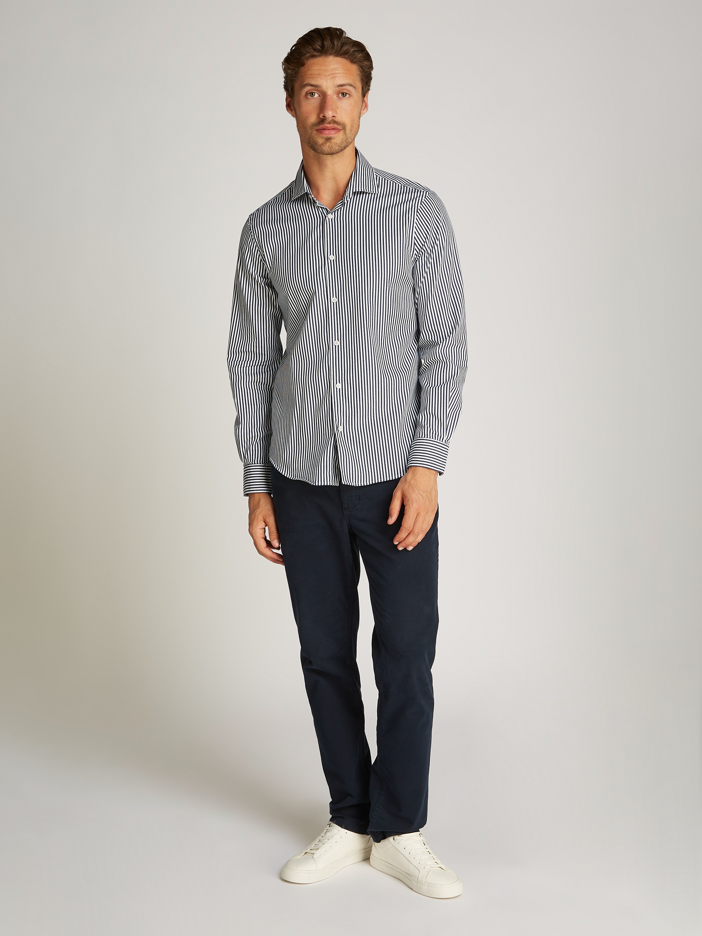 Tommy Hilfiger Langarmhemd »FLEX POPLIN CLASSIC STP RF SHIRT«, mit Sreifenmuster