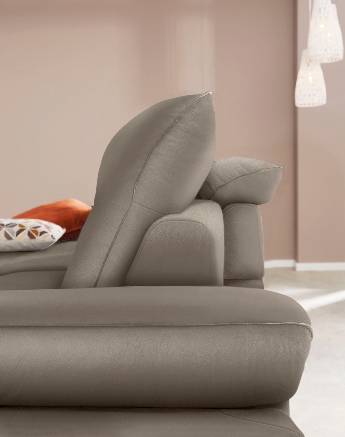 W.SCHILLIG Ecksofa »enjoy&MORE, Designsofa, elegant und bequem, L-Form«, mit Sitztiefenverstellung, Füße Chrom glänzend, Breite 294 cm