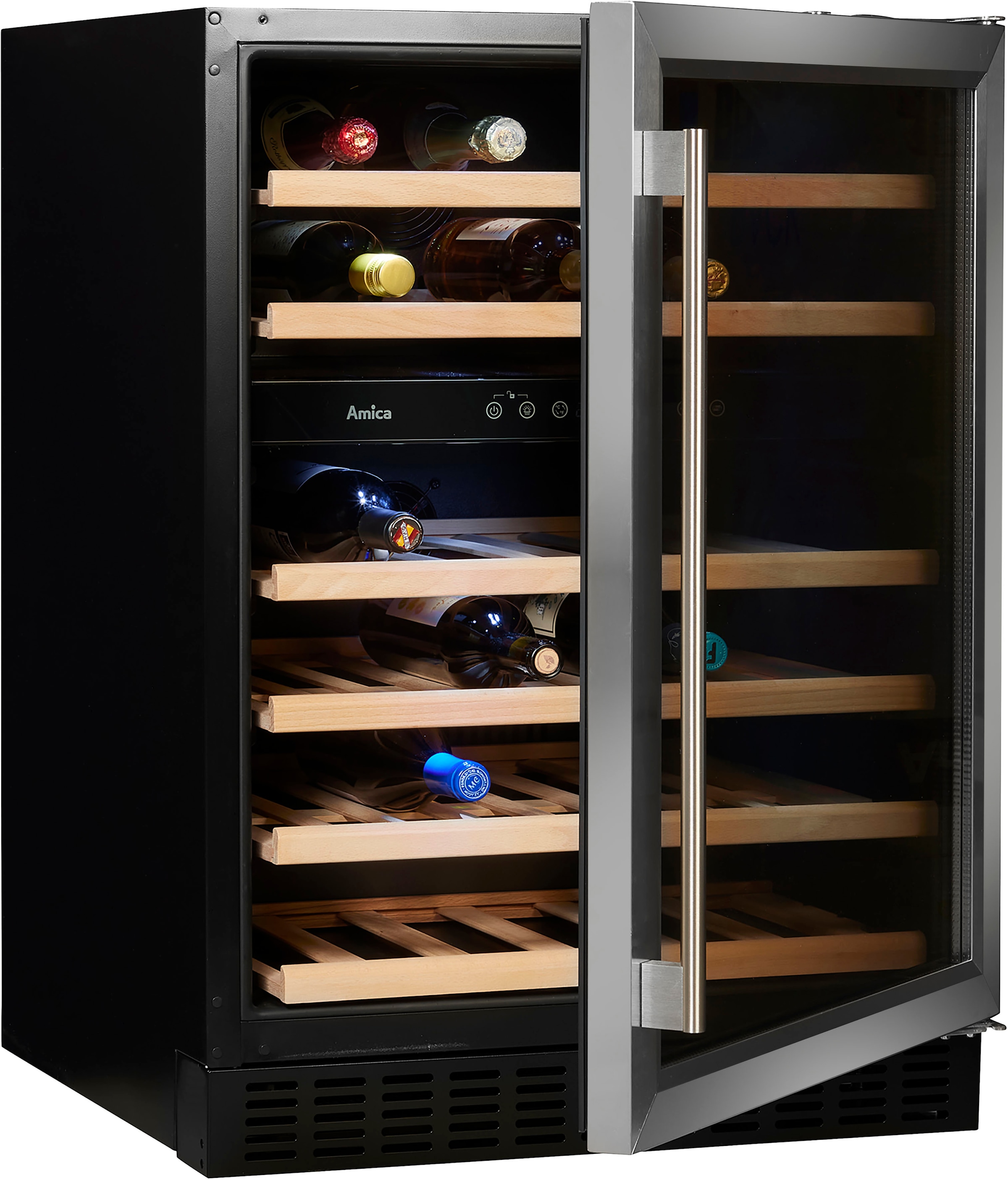 Amica Weintemperierschrank »WK 341 111 E«, für 46 Standardflaschen á 0,75l, Standkühlschrank