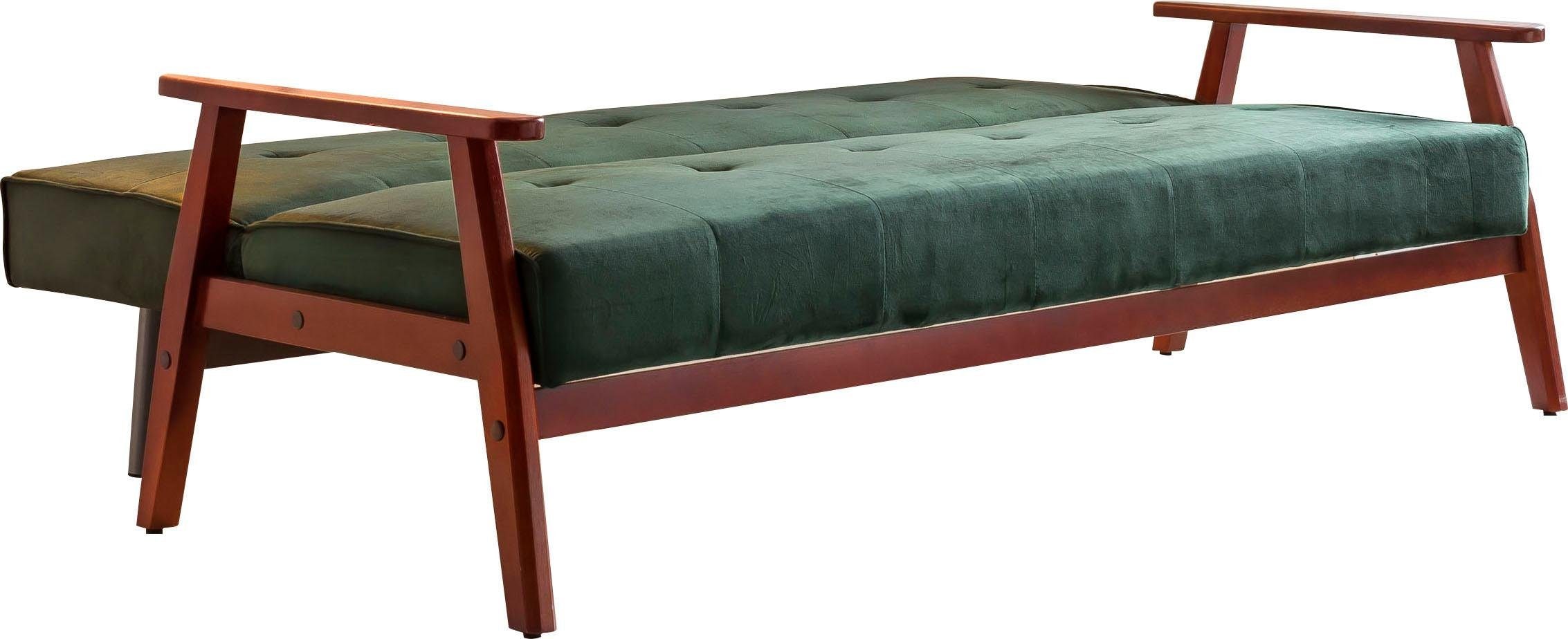 SalesFever Schlafsofa »Skagen 3-Sitzer Schlafsofa«, Holzgestell Sofa: Entspannung und Schlaf auf 190cm Breite
