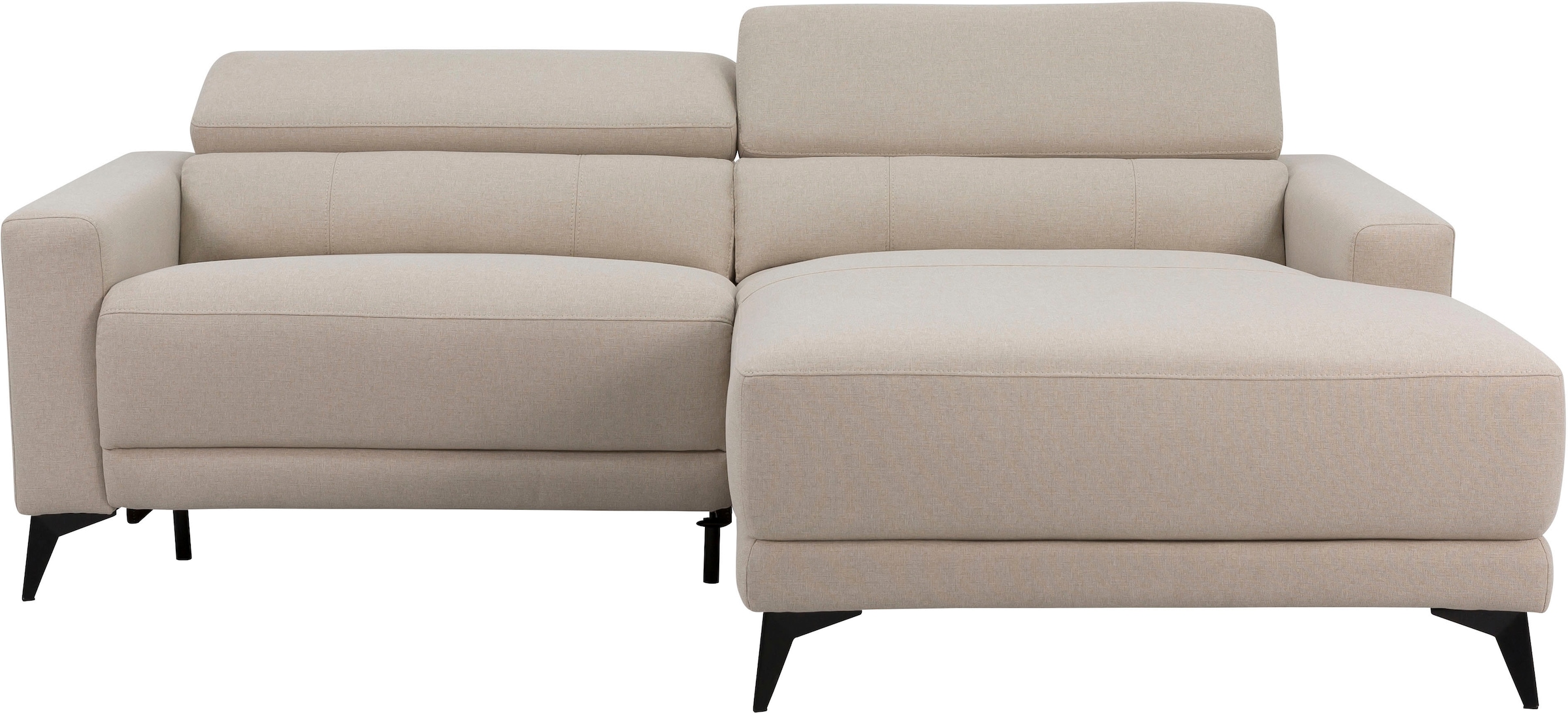 OTTO home Ecksofa »LEWII, L-Form, 213 cm - elektr. Relaxfunktion« mit USB A/C-Anschluss. Federkern, verstellbaren Kopfstützen, Webstoff