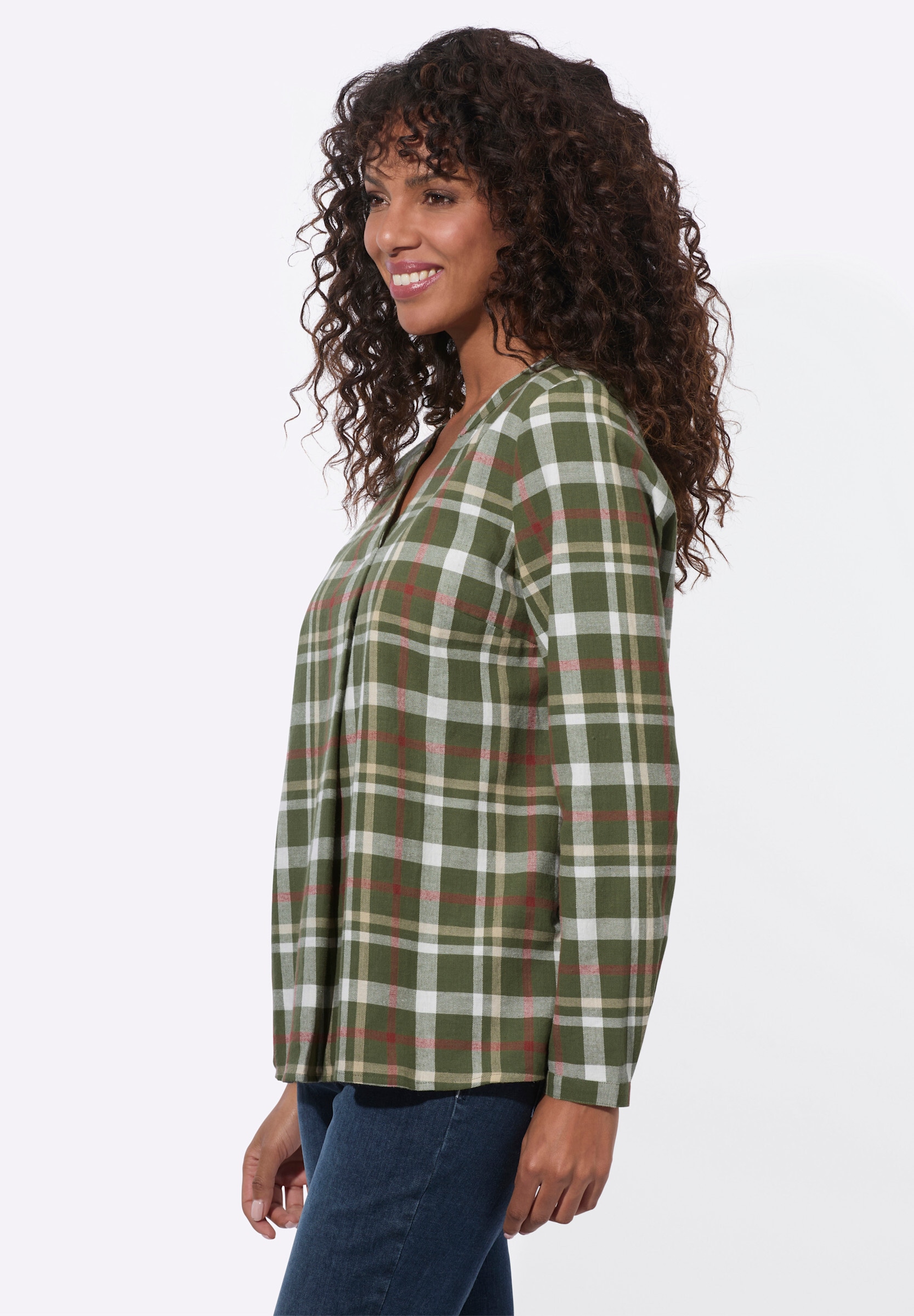 Witt Klassische Bluse »Flanell-Bluse Flanellbluse aus reiner Baumwolle«