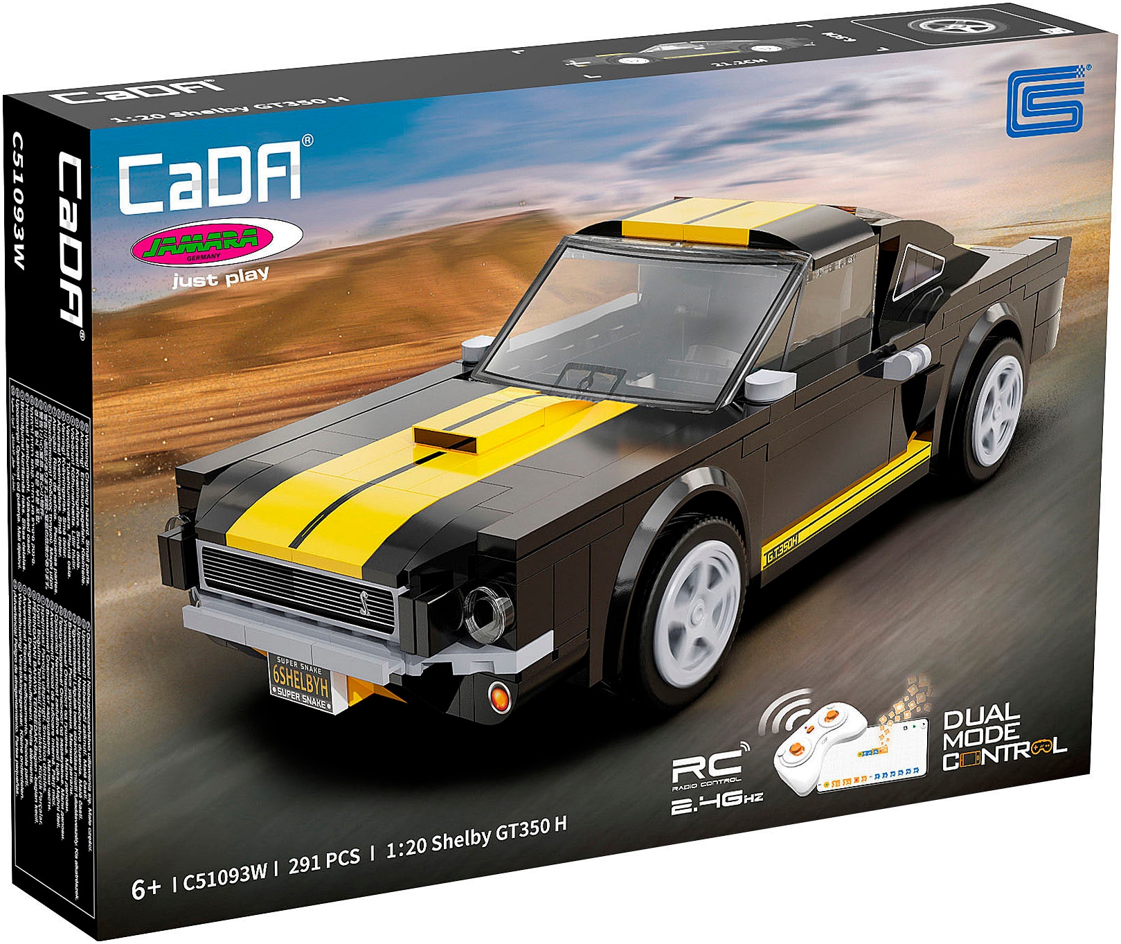 Jamara RC-Auto »CaDA, Bricks Shelby GT350 H schwarz 2,4GHz« Maßstab 1:20