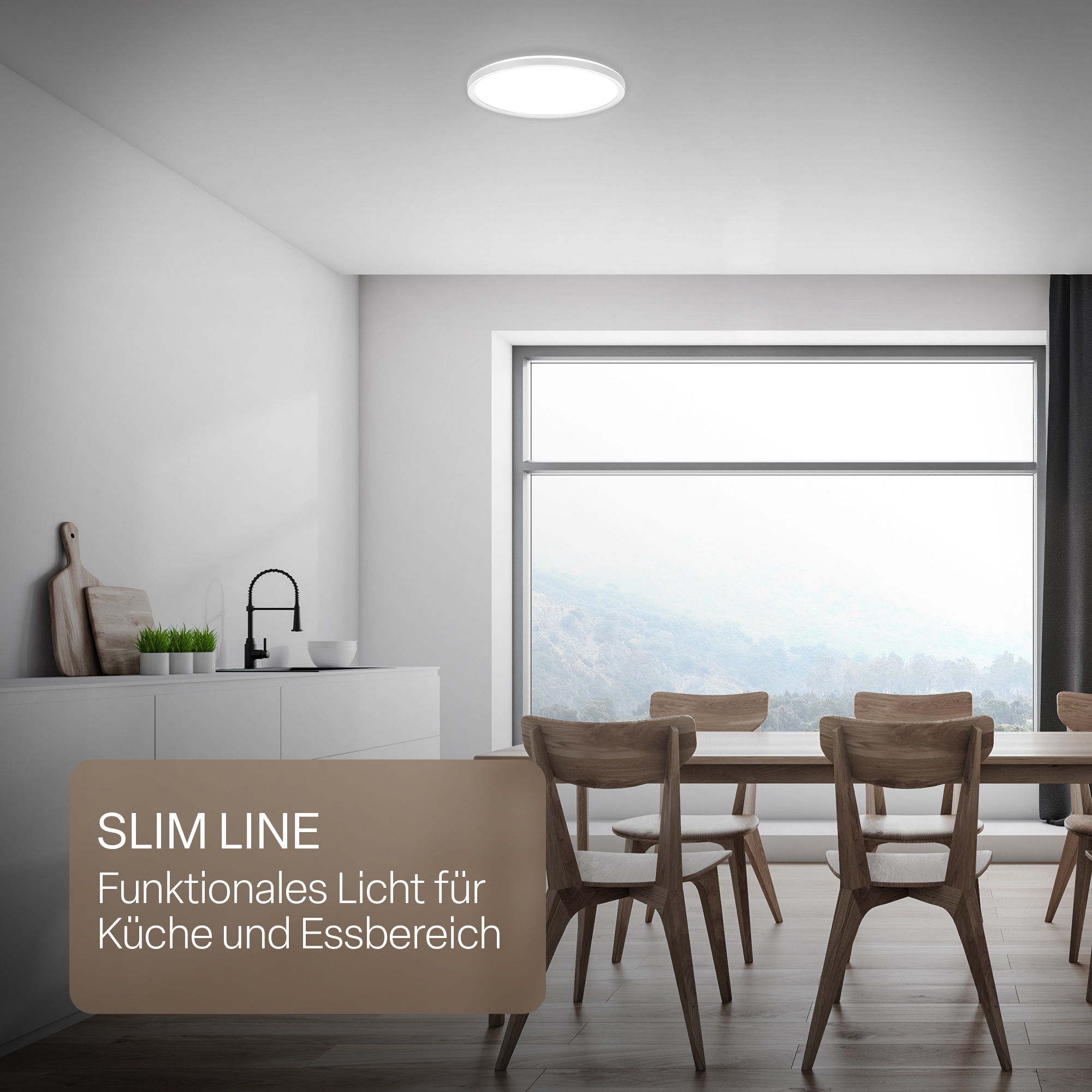 B.K.Licht LED Panel »SHALLOW« LED-Board 1 Stk. Neutralweiß 29x3 cm, Badlampe, Badezimmer, Küche, Wohnzimmer