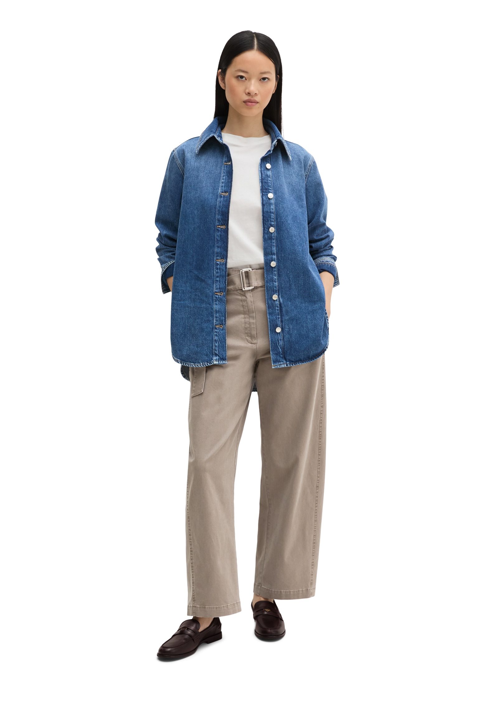 Marc O'Polo Jeansbluse relaxed aus Rigid Denim