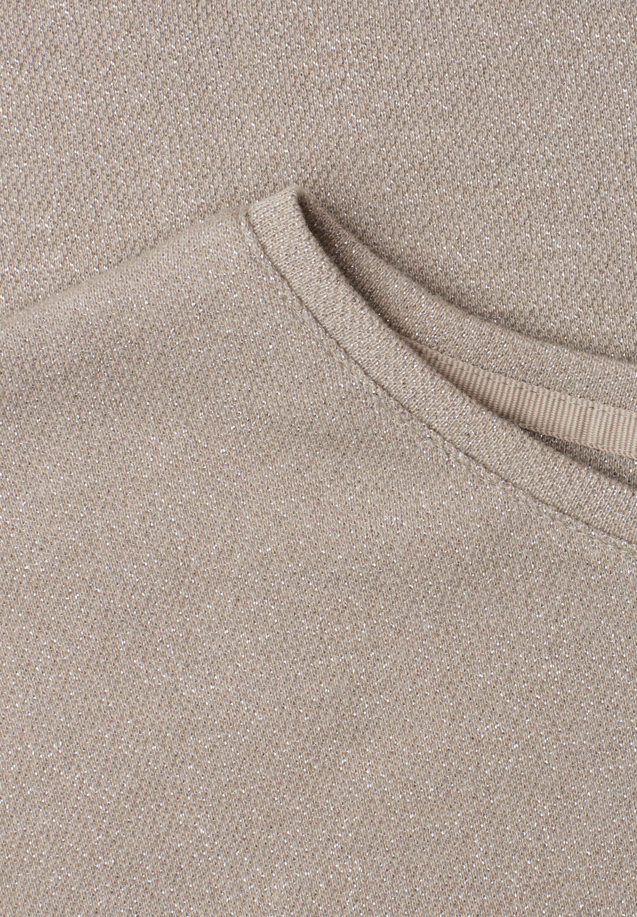STREET ONE Kurzarmshirt Sommershirt mit Rundhals und Glitzerdetails