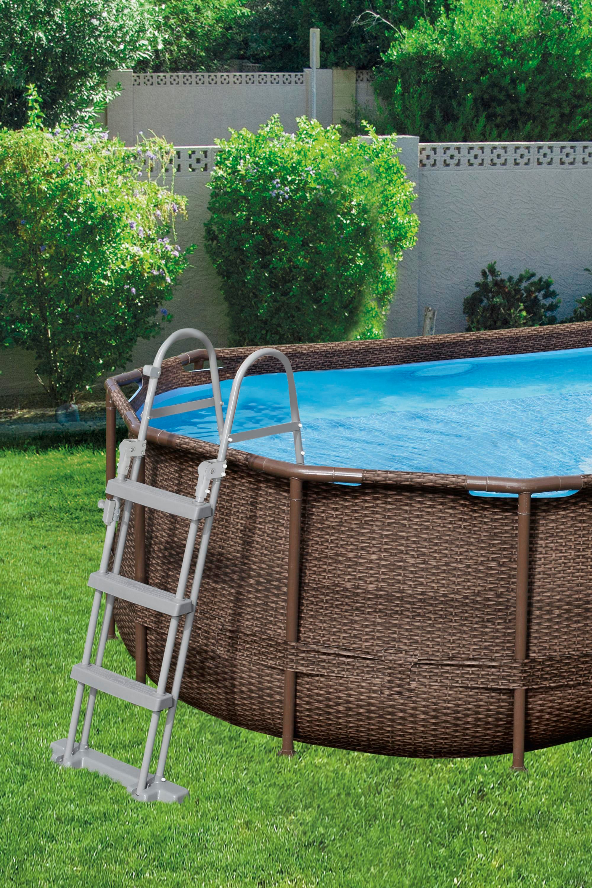 Bestway Pool-Sicherheitsleiter, für Pools bis 107 cm Höhe, 3 Stufen