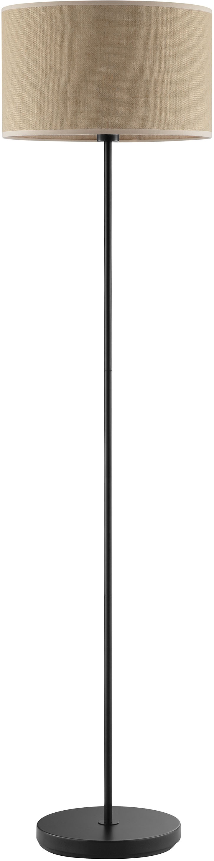 Home affaire Stehlampe »Mindelstetten«, 1 flammig, Leuchtmittel E27 | ohne Leuchtmittel, mit Leinenstoffschirm, Höhe 160 cm, Ø 40 cm