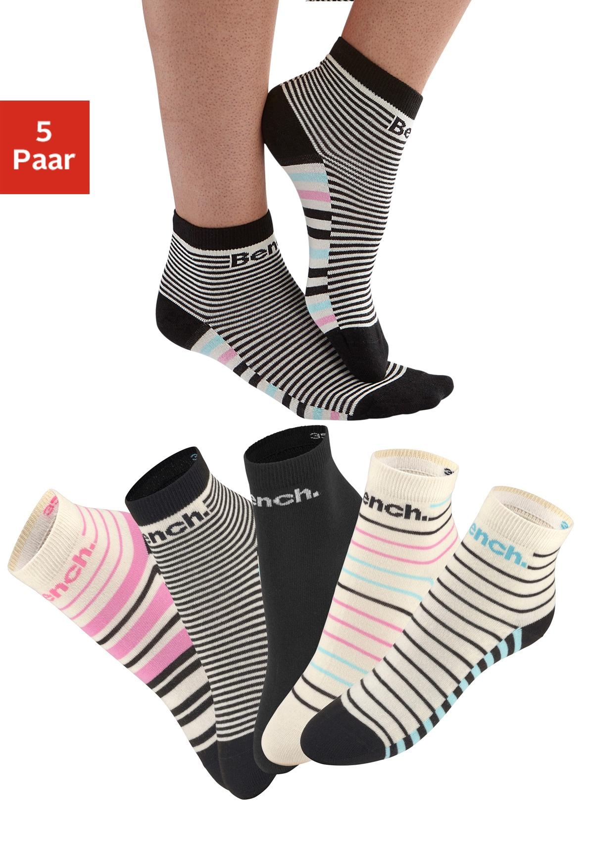 bei Kurzsocken, Paar), (Set, ♕ Bench. im 5 Streifendesign