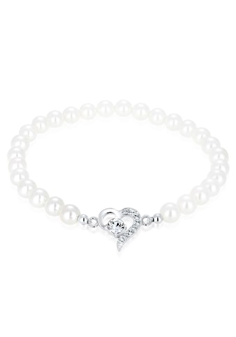 Elli Perlenarmband »Herz Perle Kristalle Silber« kaufen