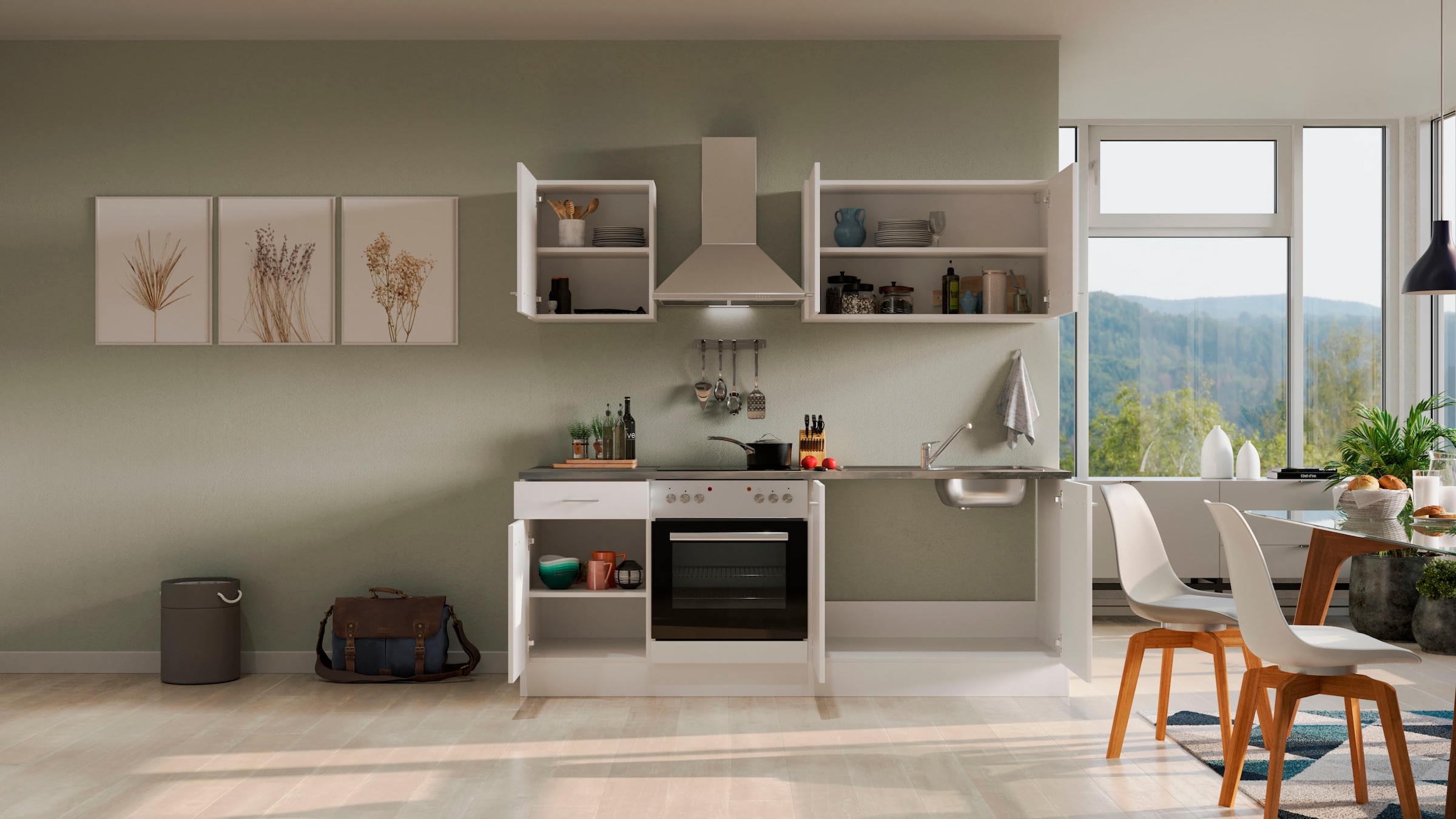 Flex-Well Küche »Lucca«, wahlw. mit E-Geräten, Breite 210 cm