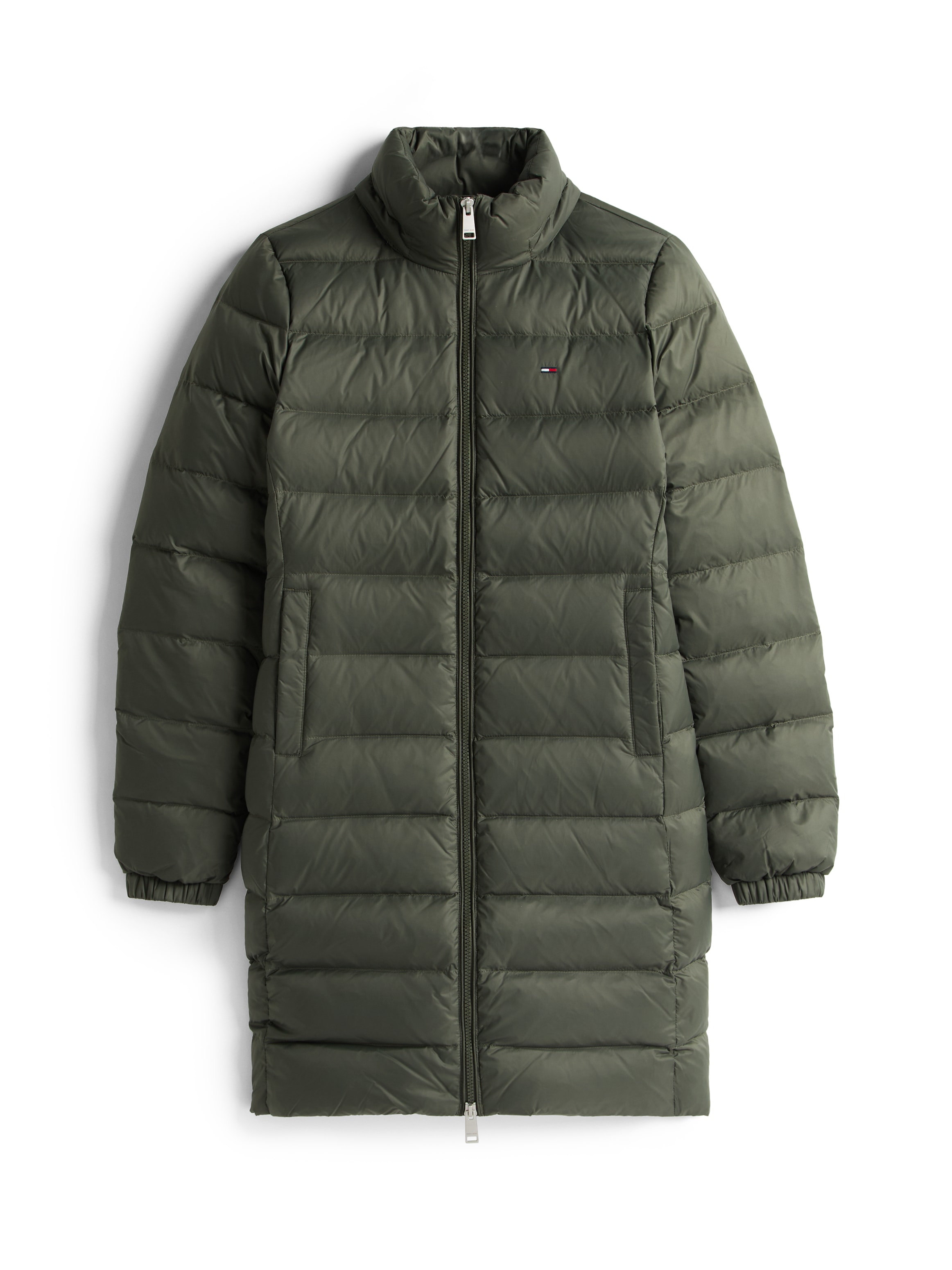 Tommy Jeans Steppmantel »TJW ESSENTIAL HOODED DOWN COAT«, mit Fellimitat, Logostickerei