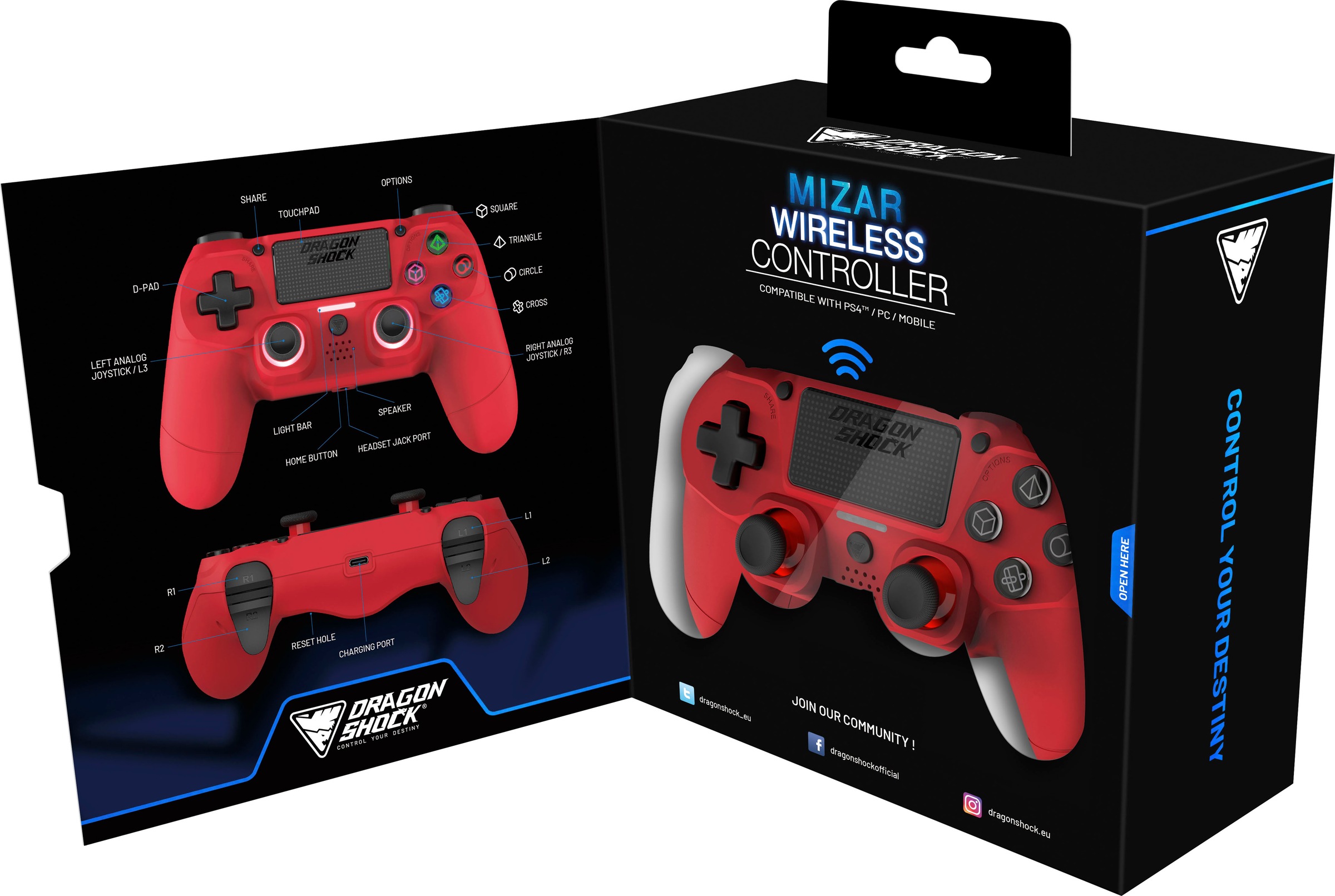 DRAGONSHOCK Controller »Mizar Wireless für PS4«