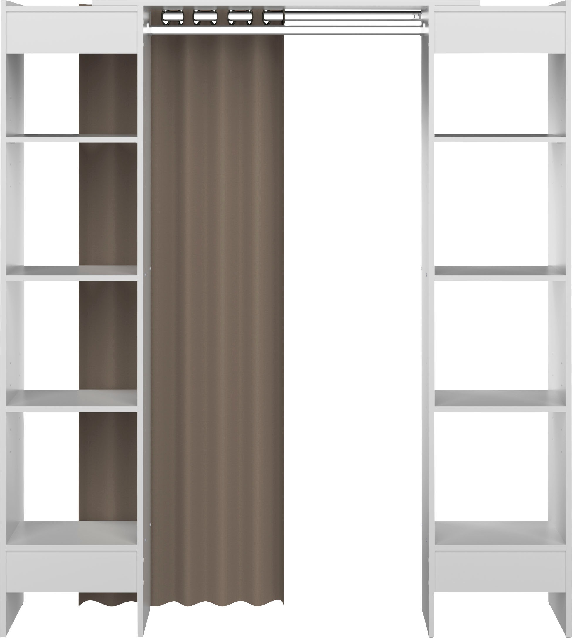 TemaHome Garderobenschrank »TOM«, Schrank mit Vorhang, ausziehbar auf Breite 185,3 cm