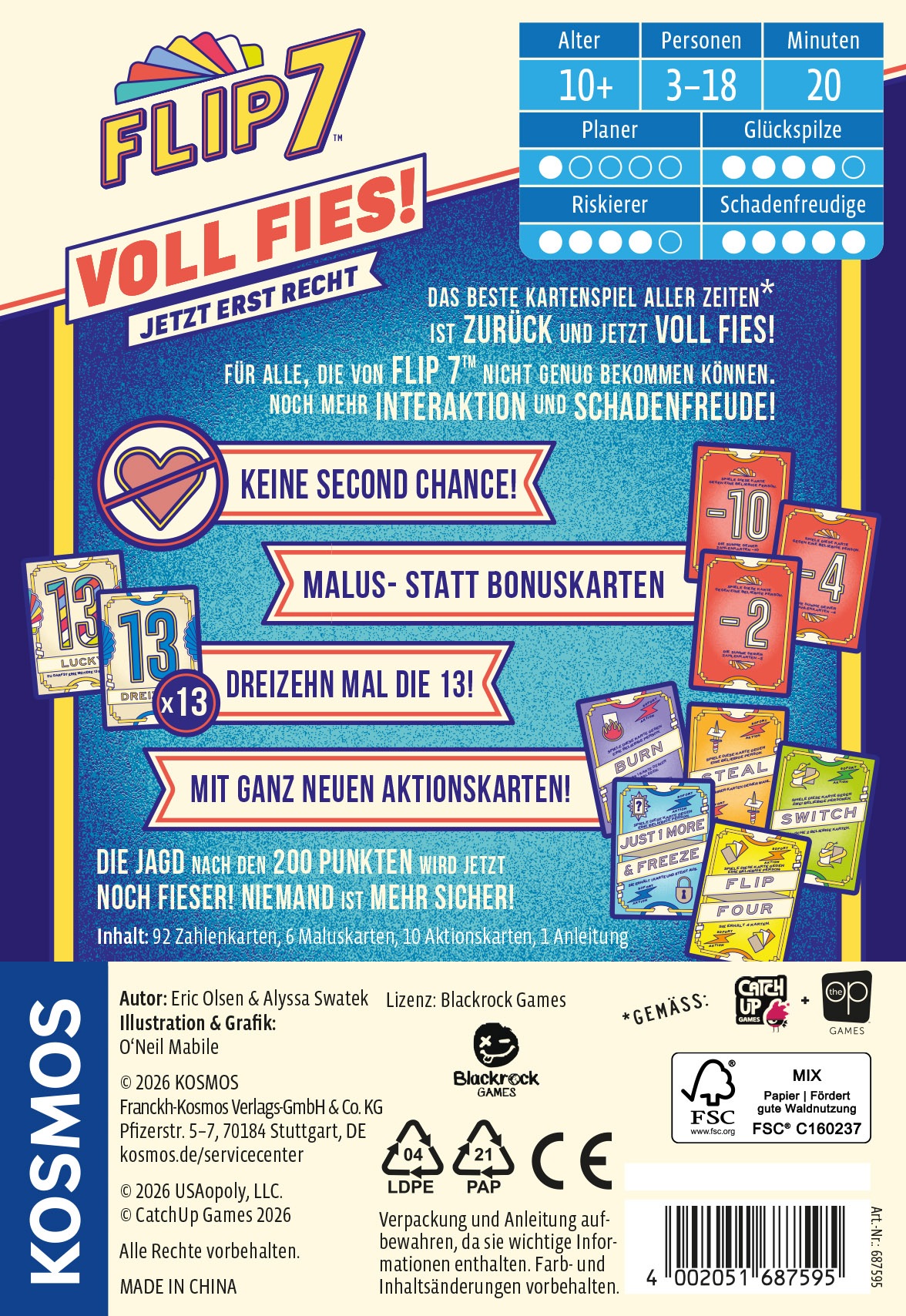 Kosmos Spiel »Flip 7 Voll Fies!«