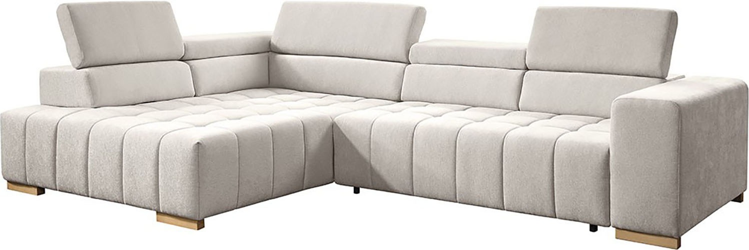 exxpo - sofa fashion Ecksofa »Elianos, hoher Sitzkomfort, aufwendige Kreuzsteppung im Sitz, L-Form«