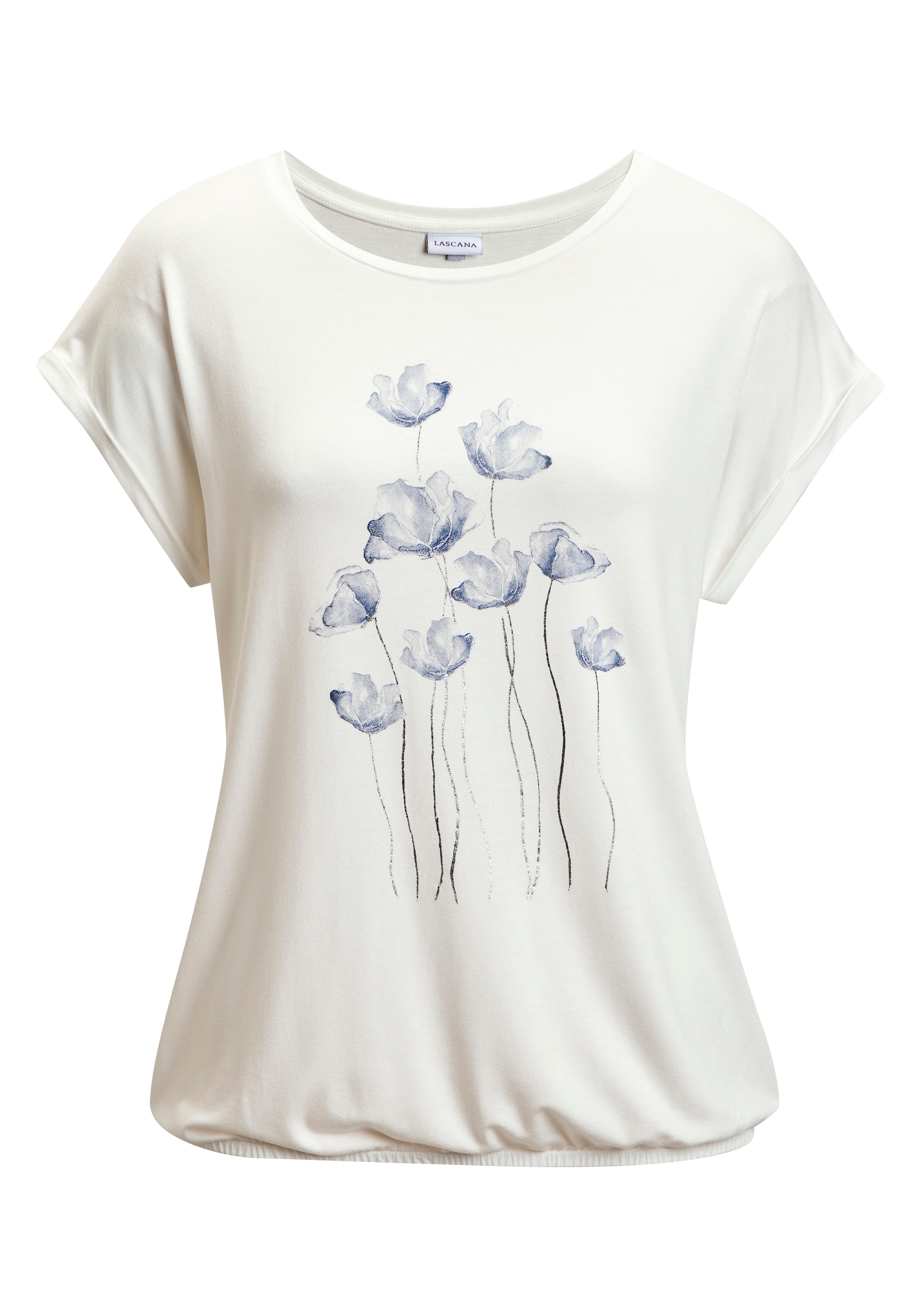 Vivance Kurzarmshirt »mit floralem Print« aus weichem Viskose-Stretch