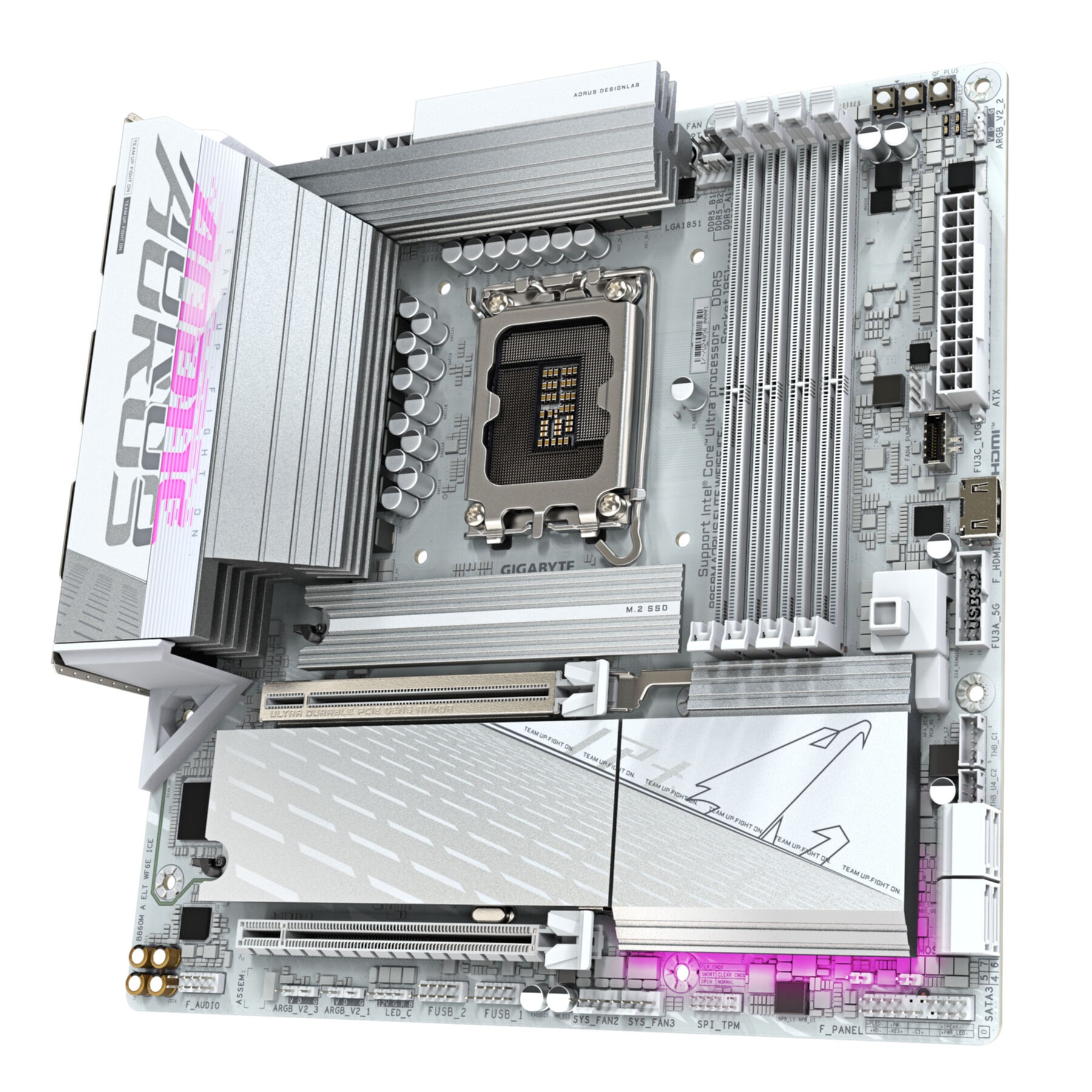 Gigabyte Mainboard »B860M AORUS ELITE WF6E ICE Mainboard - Intel Core Ultra CPUs, 12+1+2+1«