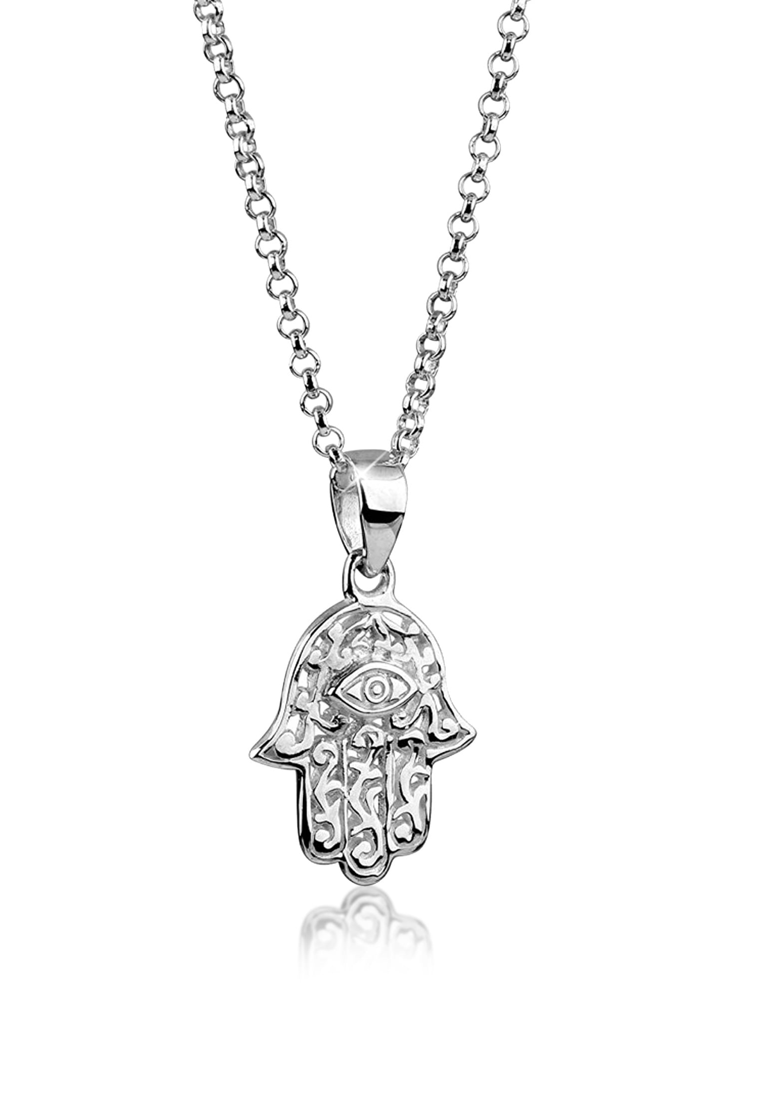 Nenalina Kette mit Anhänger »Halskette Hamsa Hand Symbol Ornament Anhänger 925 Silber«