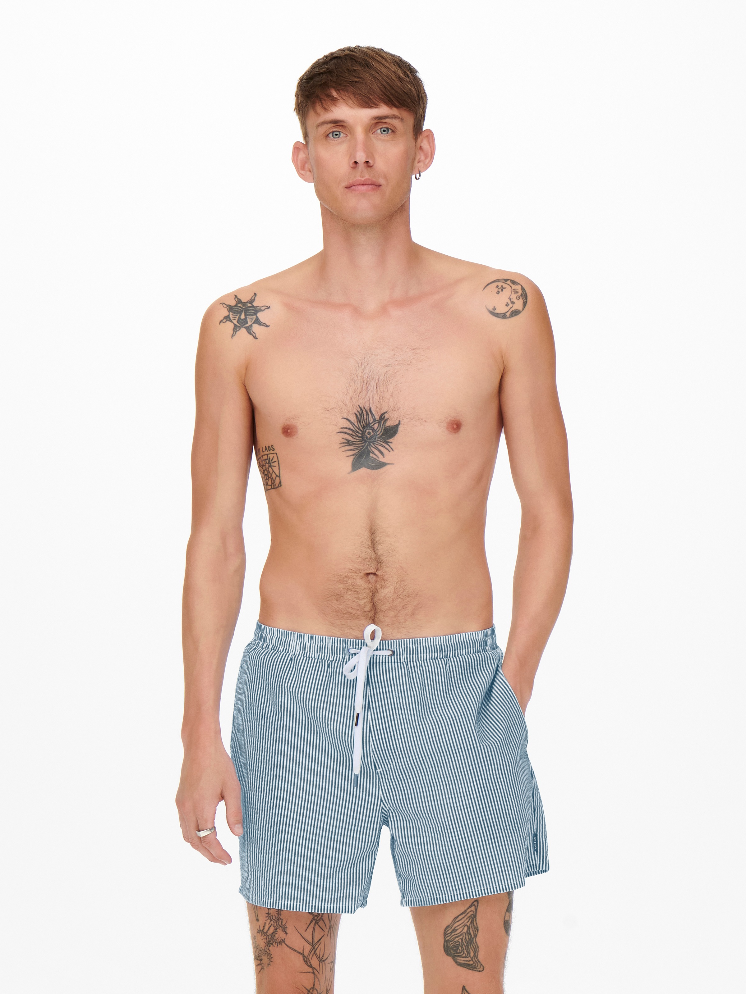 ONLY & SONS Badehose »ONSTED STRIPE SEERSUCKER SWIM NOOS«