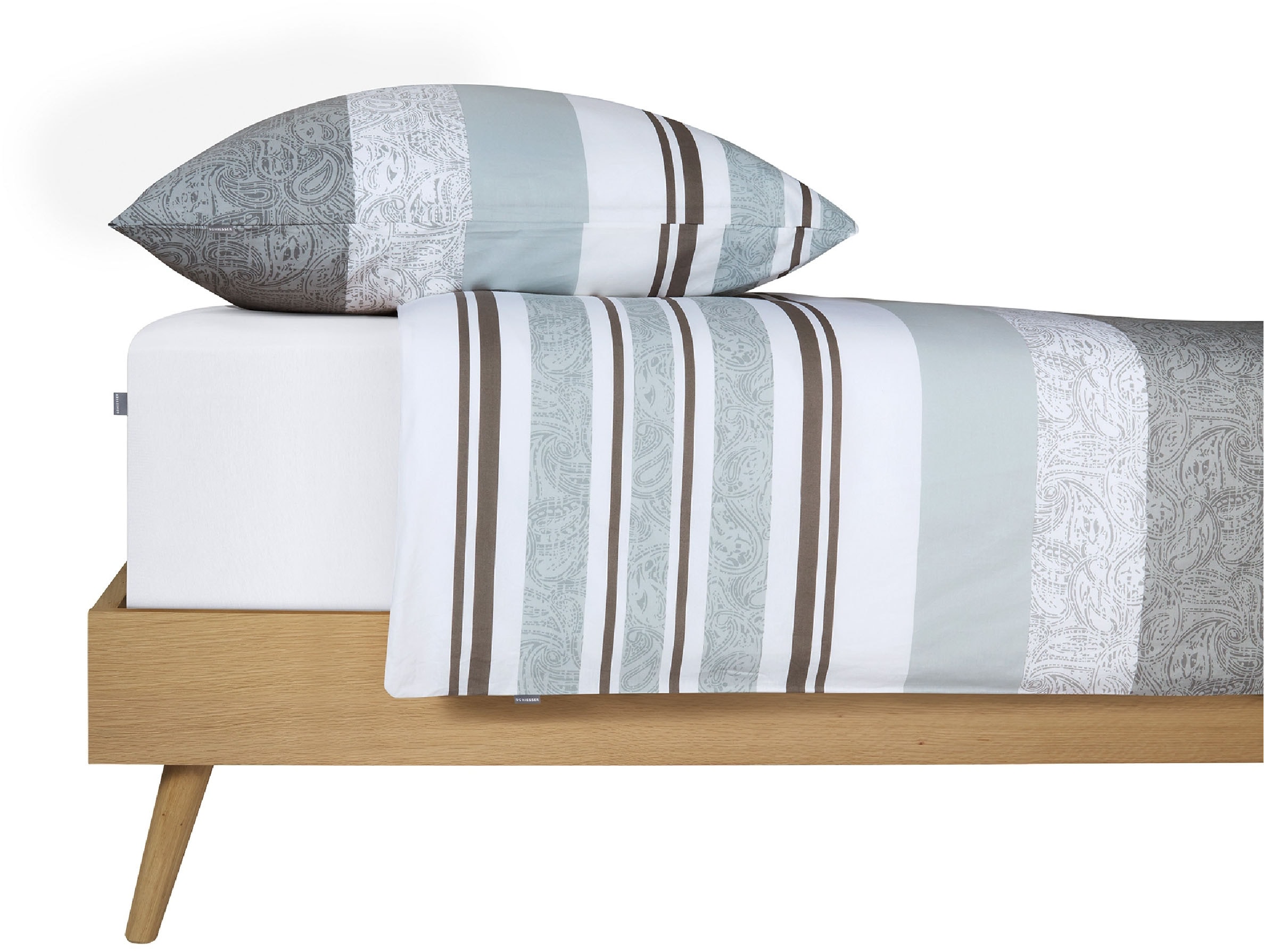 Schiesser Bettwäsche »Adele aus weicher Baumwolle mit im Paisley-Streifen-Look«, MADE IN GREEN by OEKO-TEX®