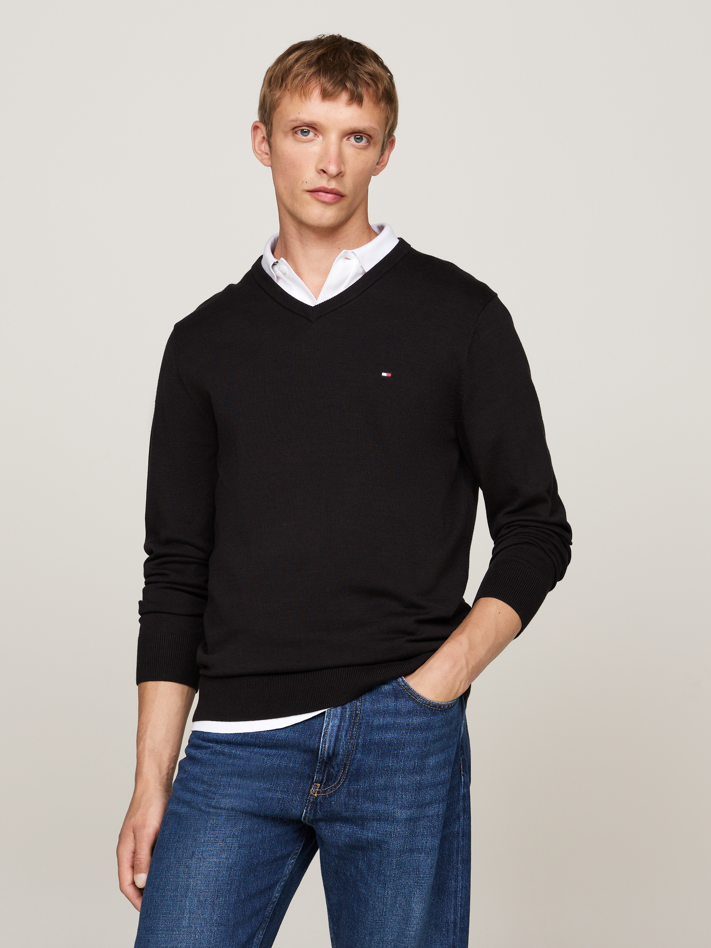 Strickpullover »ESSENTIAL COTTON V NECK«