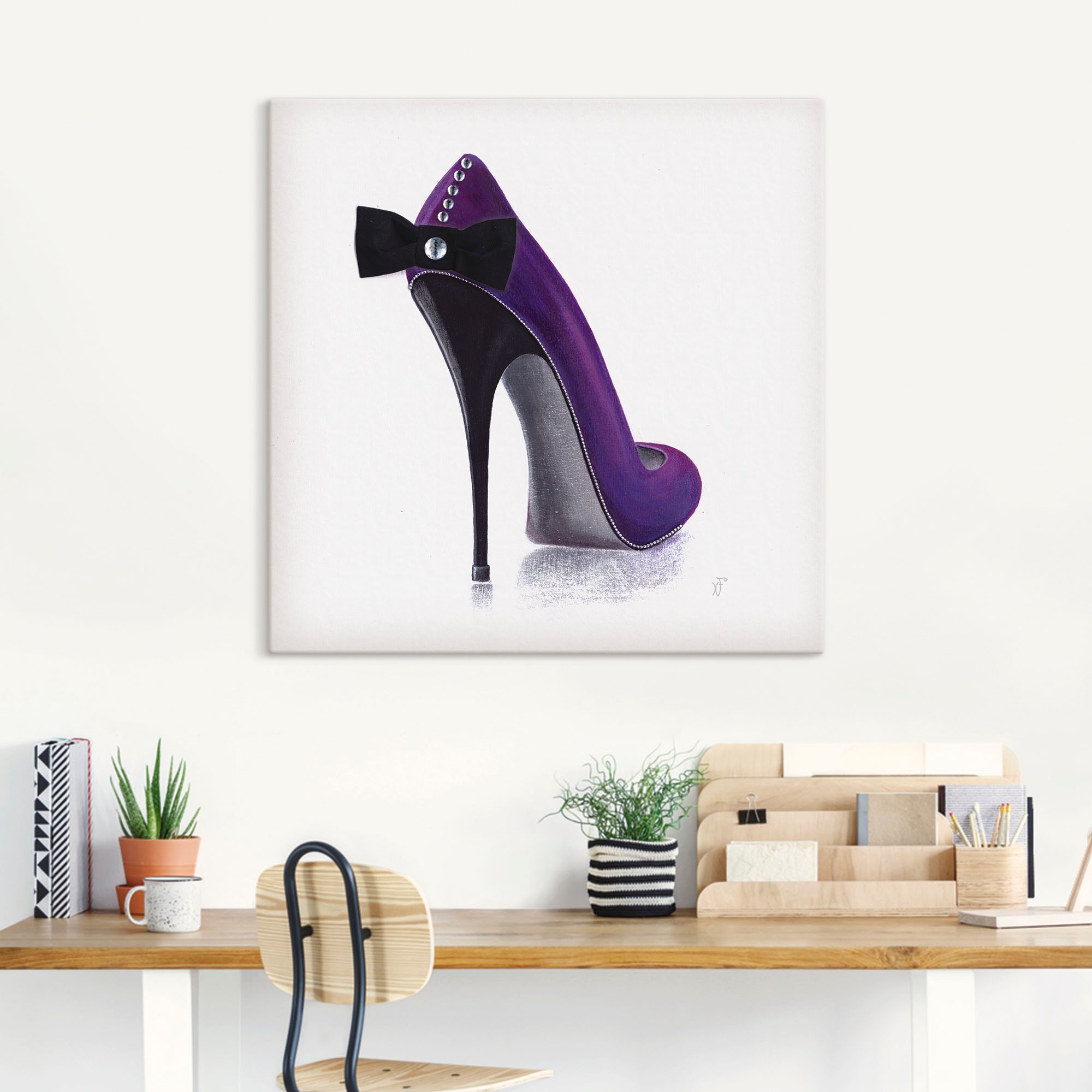 Artland Leinwandbild »Damenschuh - Violettes Modell«, Modebilder, (1 St.), auf Keilrahmen gespannt