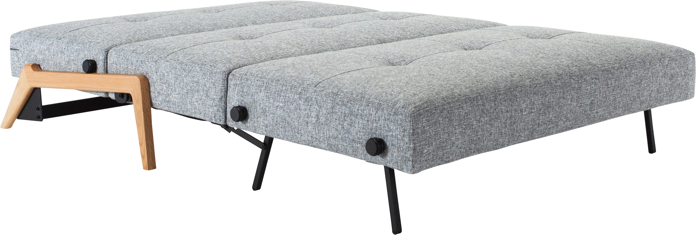 INNOVATION LIVING ™ Schlafsofa »Cubed 3-Sitzer bequem und komfortabel, skandinavisches Design«, Kompaktes Bettsofa mit Füßen aus Eiche