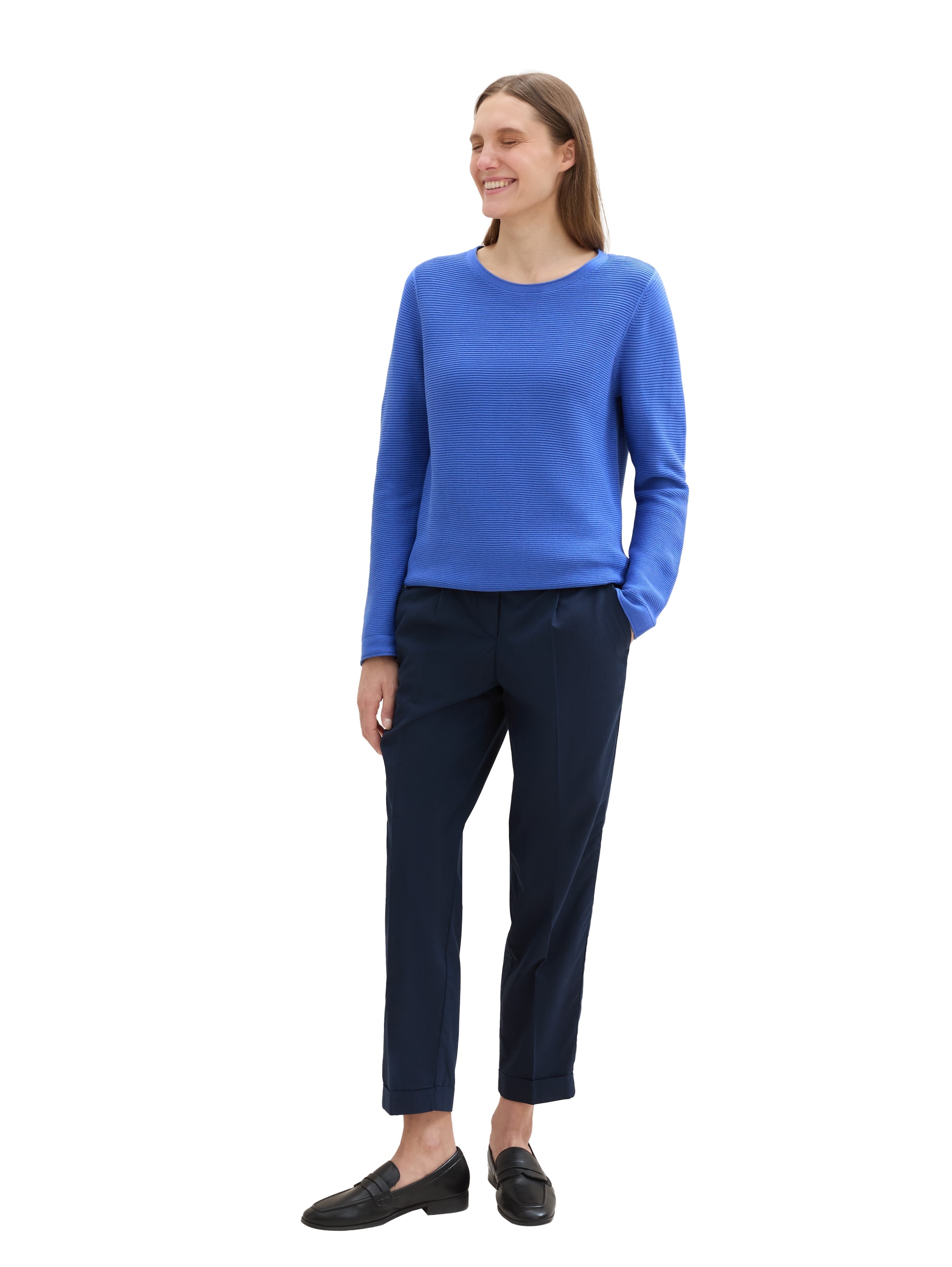 TOM TAILOR Strickpullover, in Streifen Stuktur