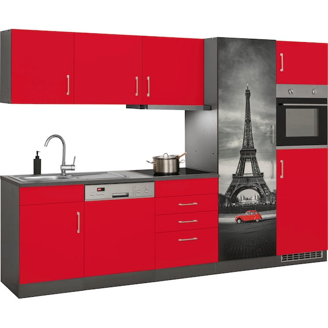 HELD MÖBEL Küchenzeile »Paris«, mit E-Geräten, Breite 290 cm, wahlweise mit  Induktionskochfeld auf Raten kaufen