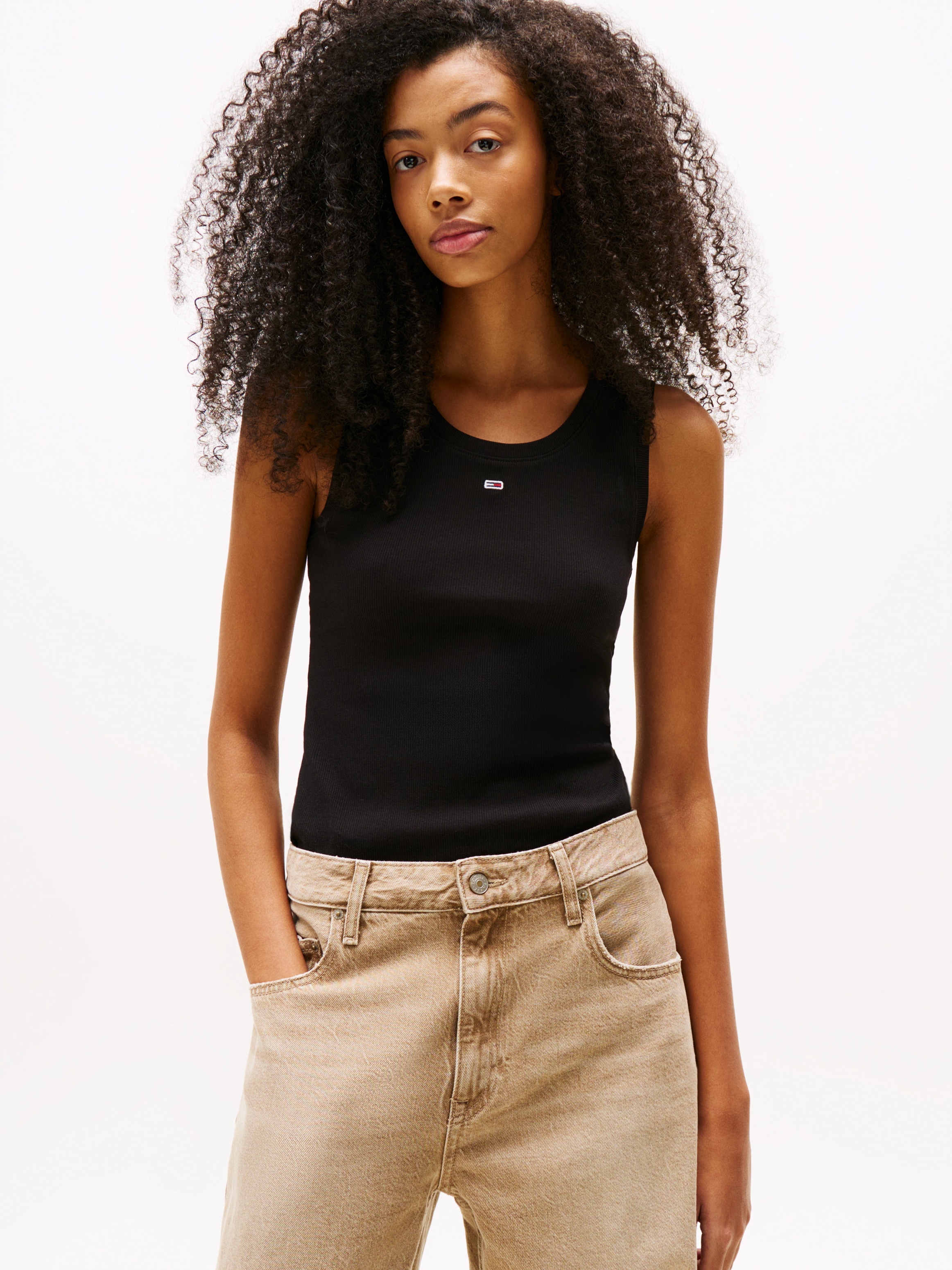 Tommy Jeans Curve Tanktop »TJW ESSENTIAL RIB TANK EXT«, in Großen Größen, Rippware