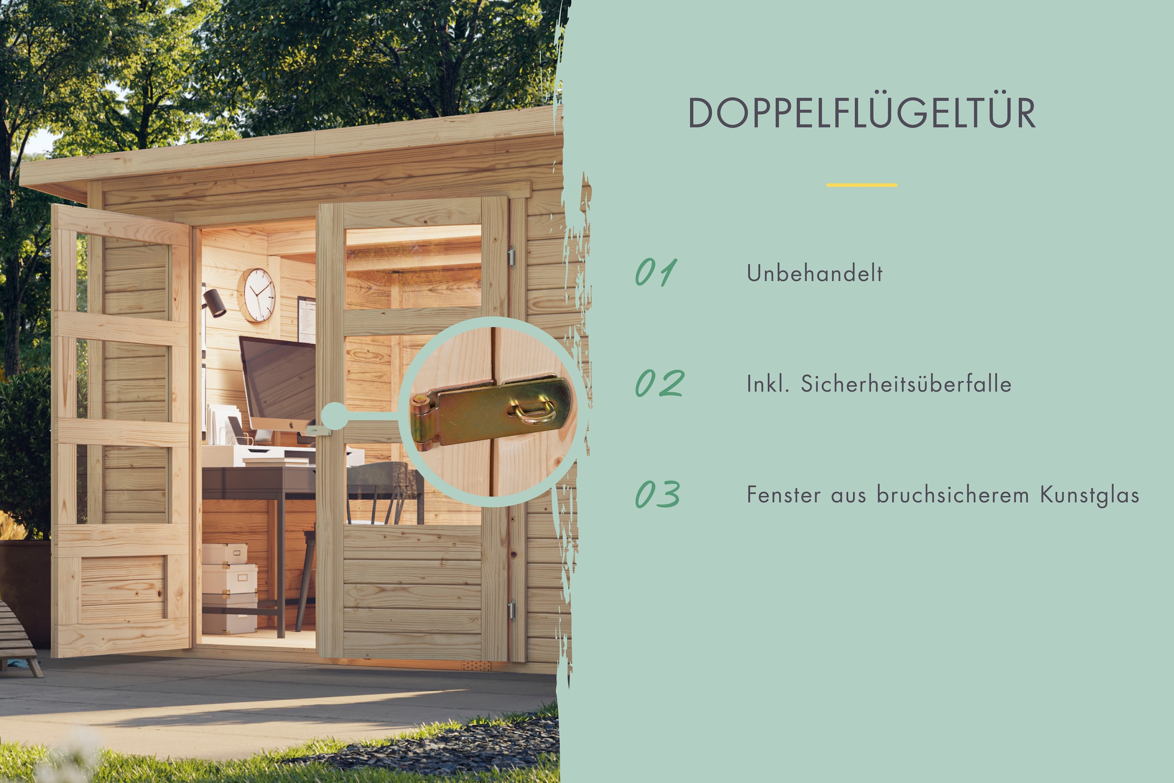 Karibu Gartenhaus »Multifunktionshaus 1 Pultdach« naturbelassen oder terragrau