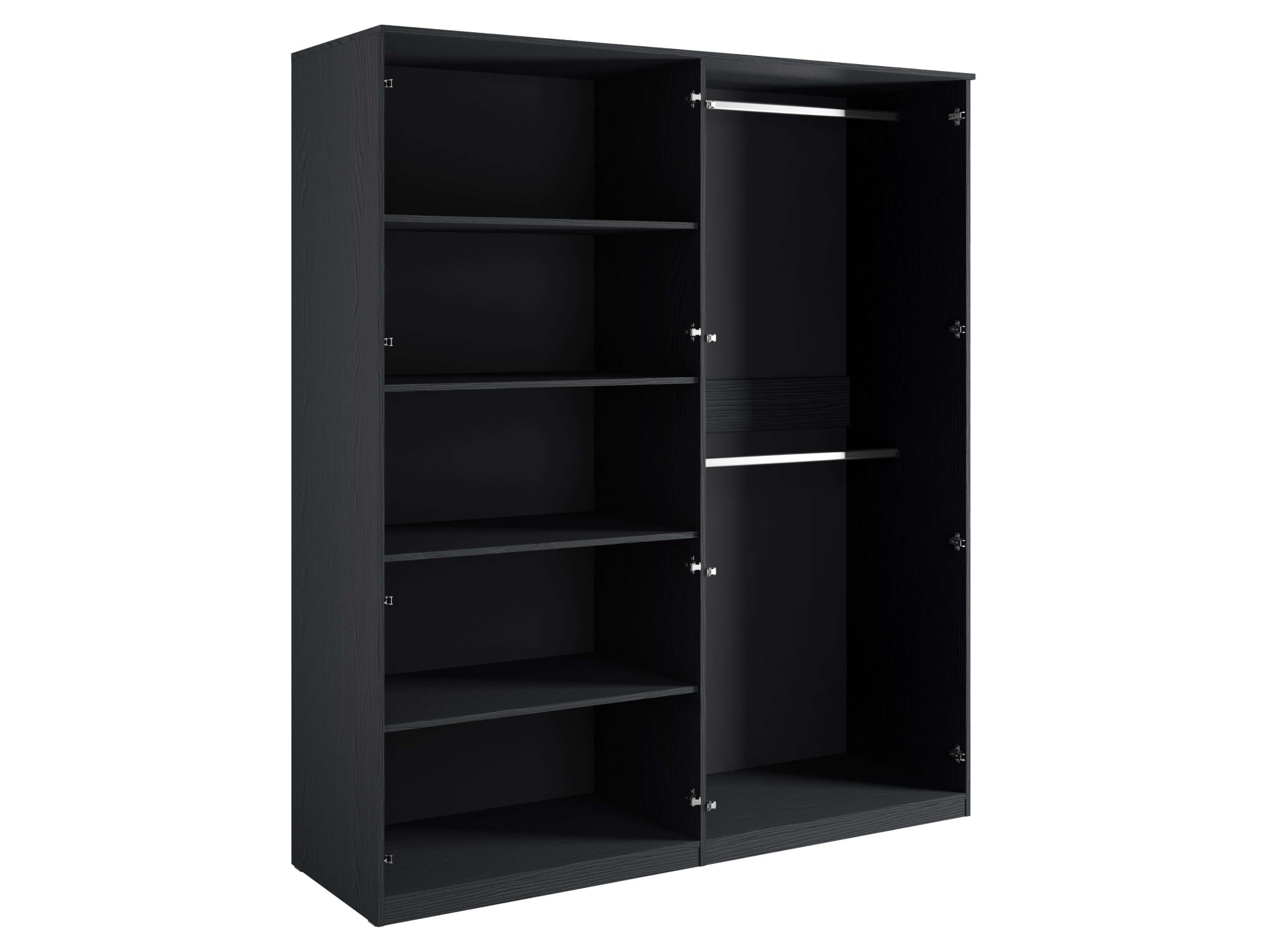Leonique Kleiderschrank »BELLOT Garderobe, Wäscheschrank mit 4 Einlegeböden und 2 Kleiderstange«, mit 4 Drehtüren und goldenen Griffen, Maße B/T/H: 180/59/209 cm